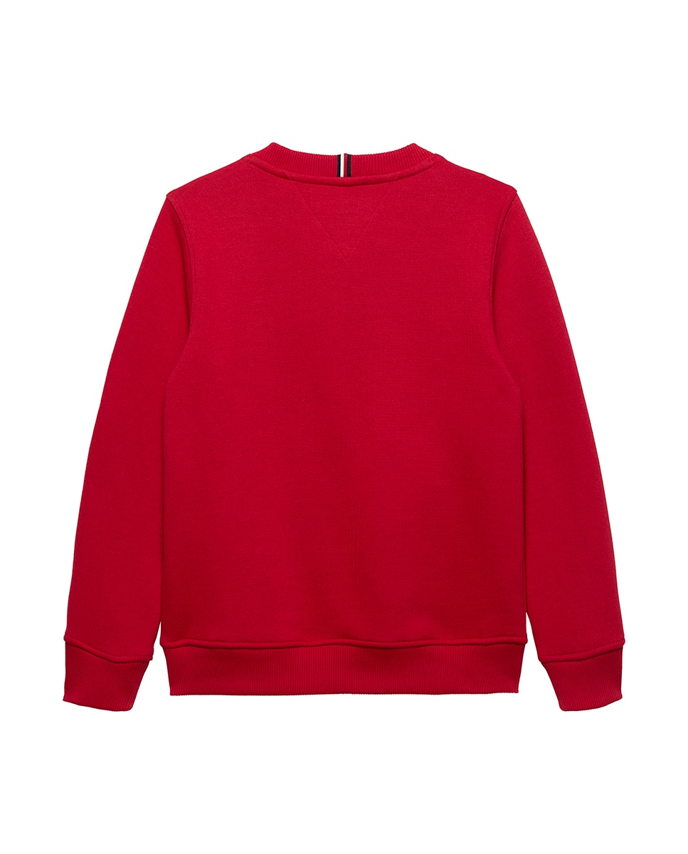Sweatshirt com Decote Redondo e Logótipo de Bandeira Tommy Hilfiger Vermelho-6