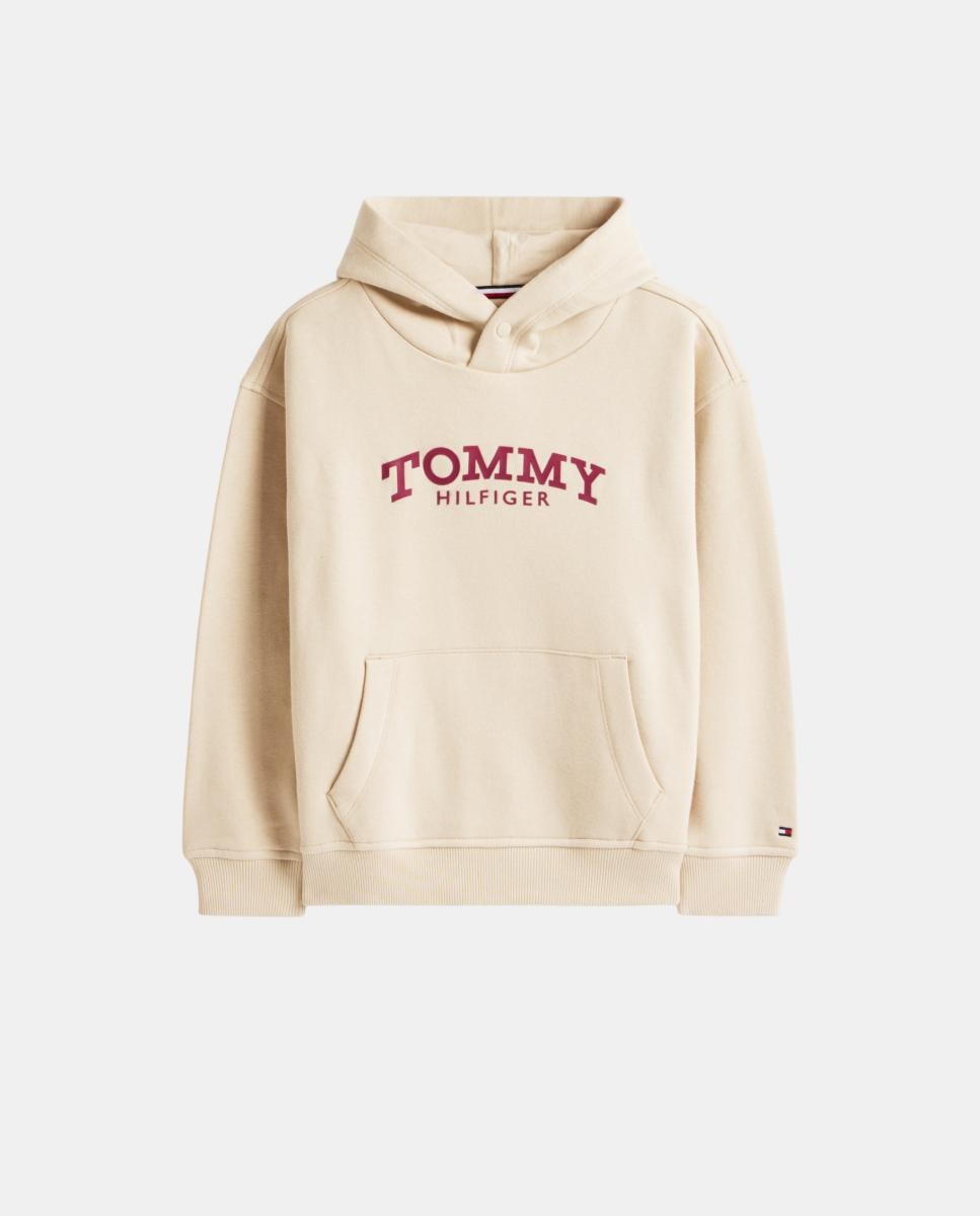 Sweatshirt com Capuz com Logótipo à Frente Tommy Hilfiger Castanho-5