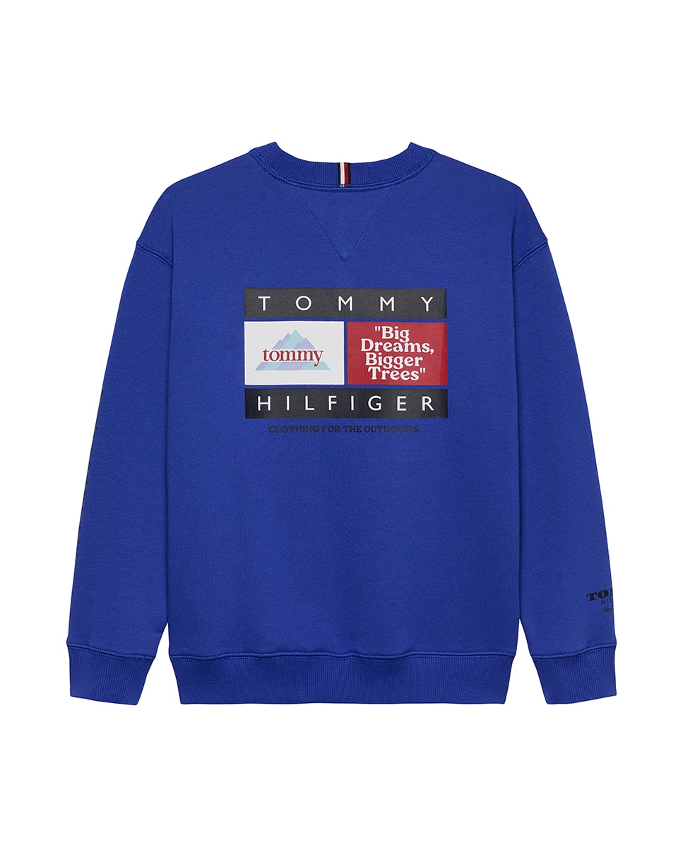 Sweatshirt com Estampados Gráficos Azul-6