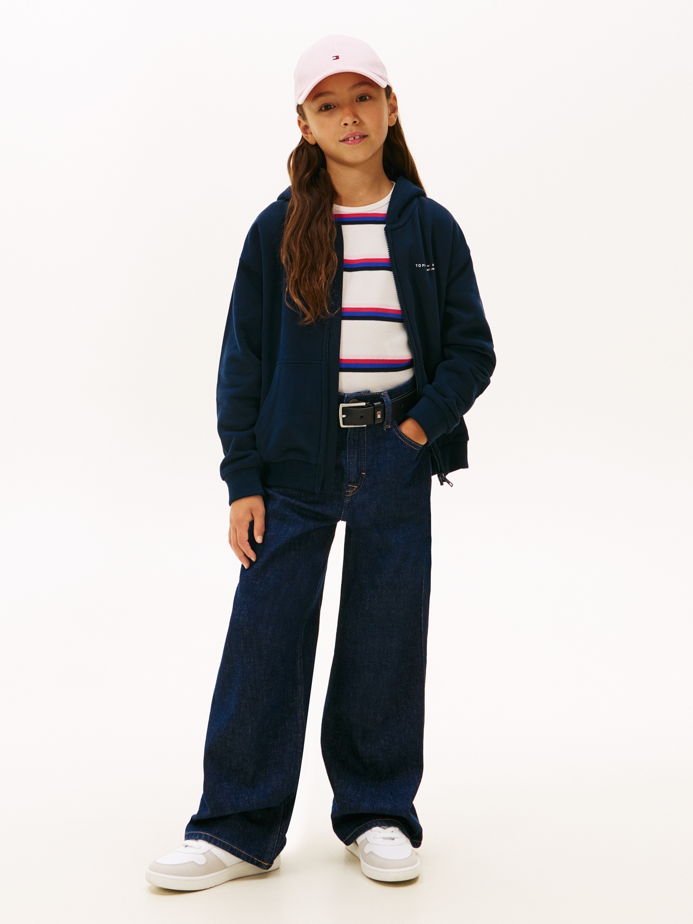 Sweatshirt com Capuz e Logótipo Pequeno Tommy Hilfiger Azul-4