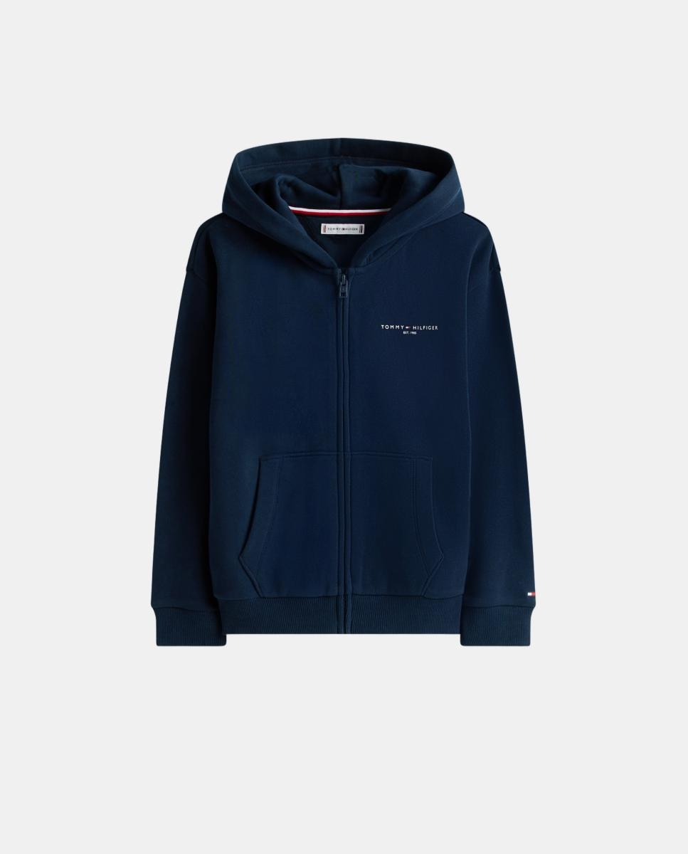 Sweatshirt com Capuz e Logótipo Pequeno Tommy Hilfiger Azul-5