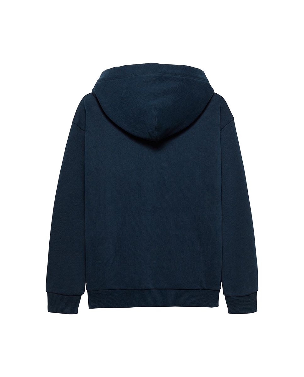 Sweatshirt com Capuz e Logótipo Pequeno Tommy Hilfiger Azul-6