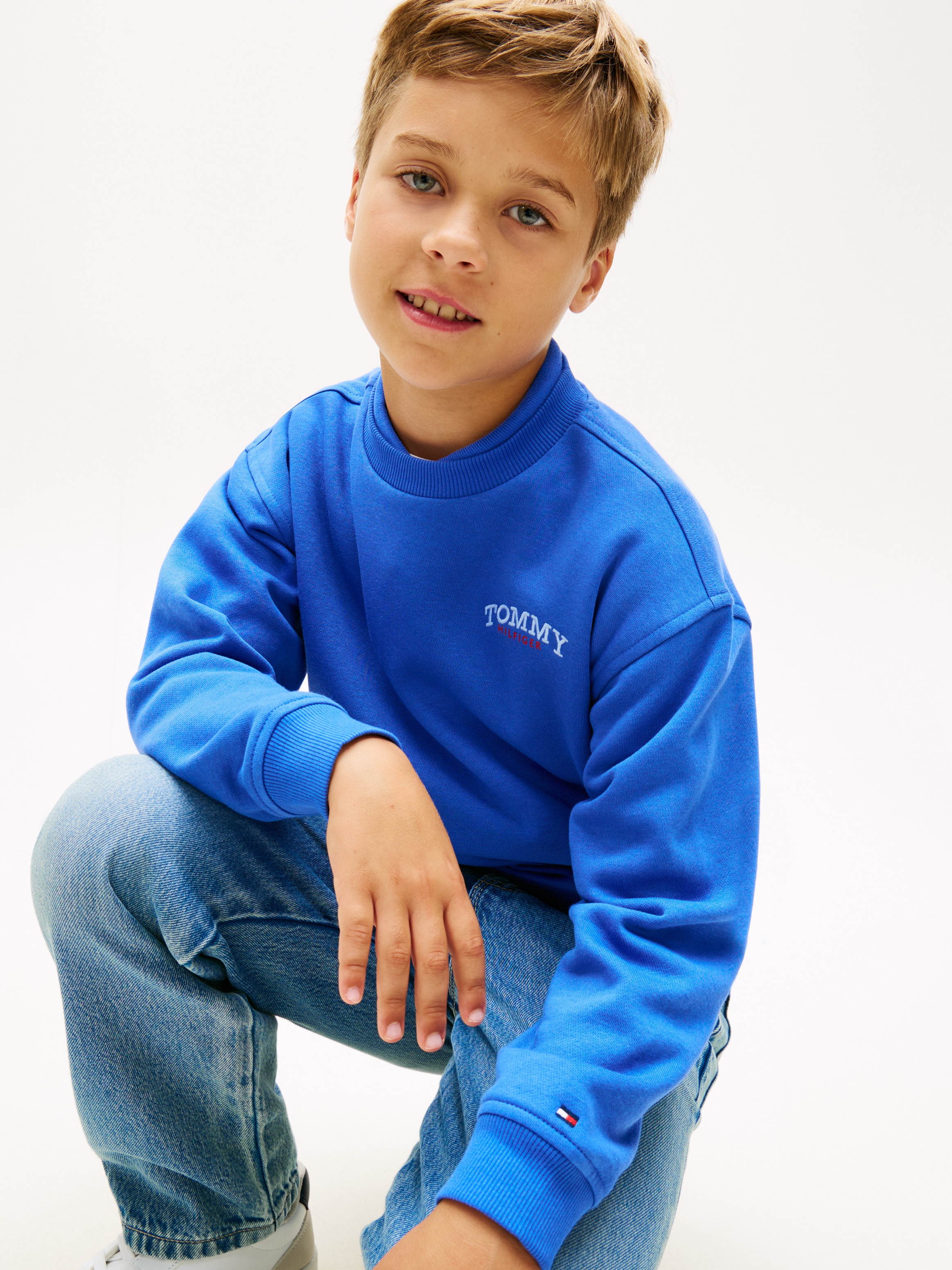 Sweatshirt com Logótipo no Peito Azul-3