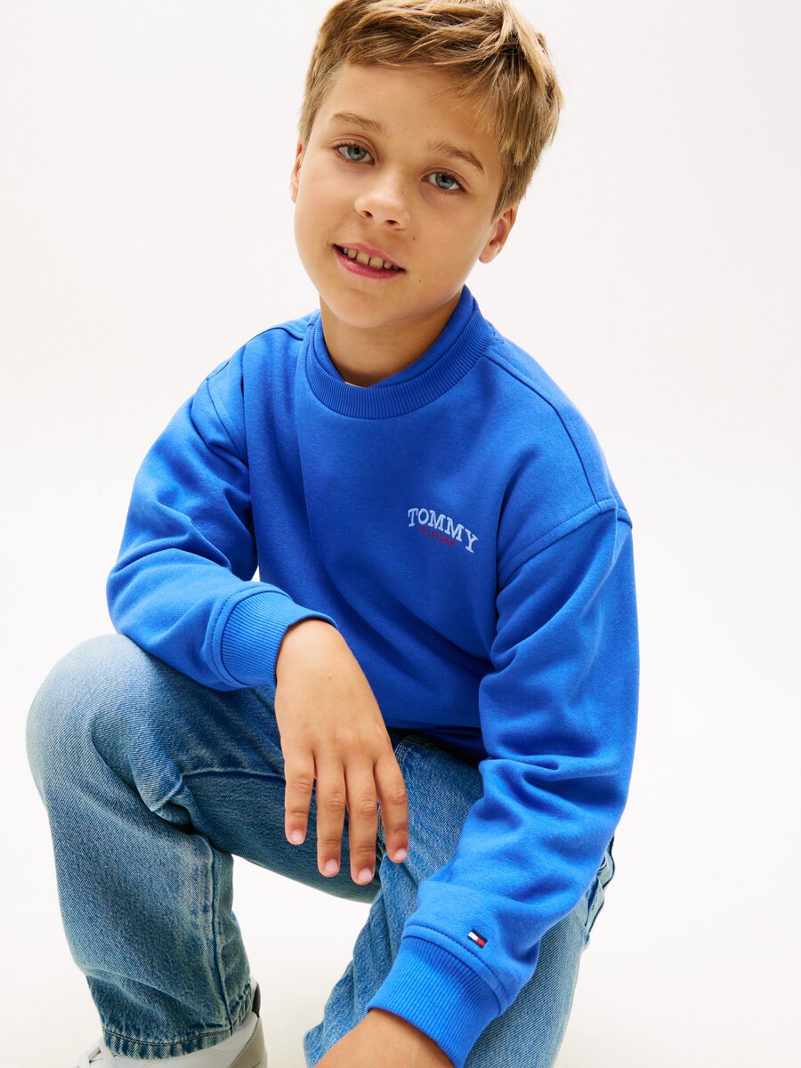 Sweatshirt com Logótipo no Peito Azul-3