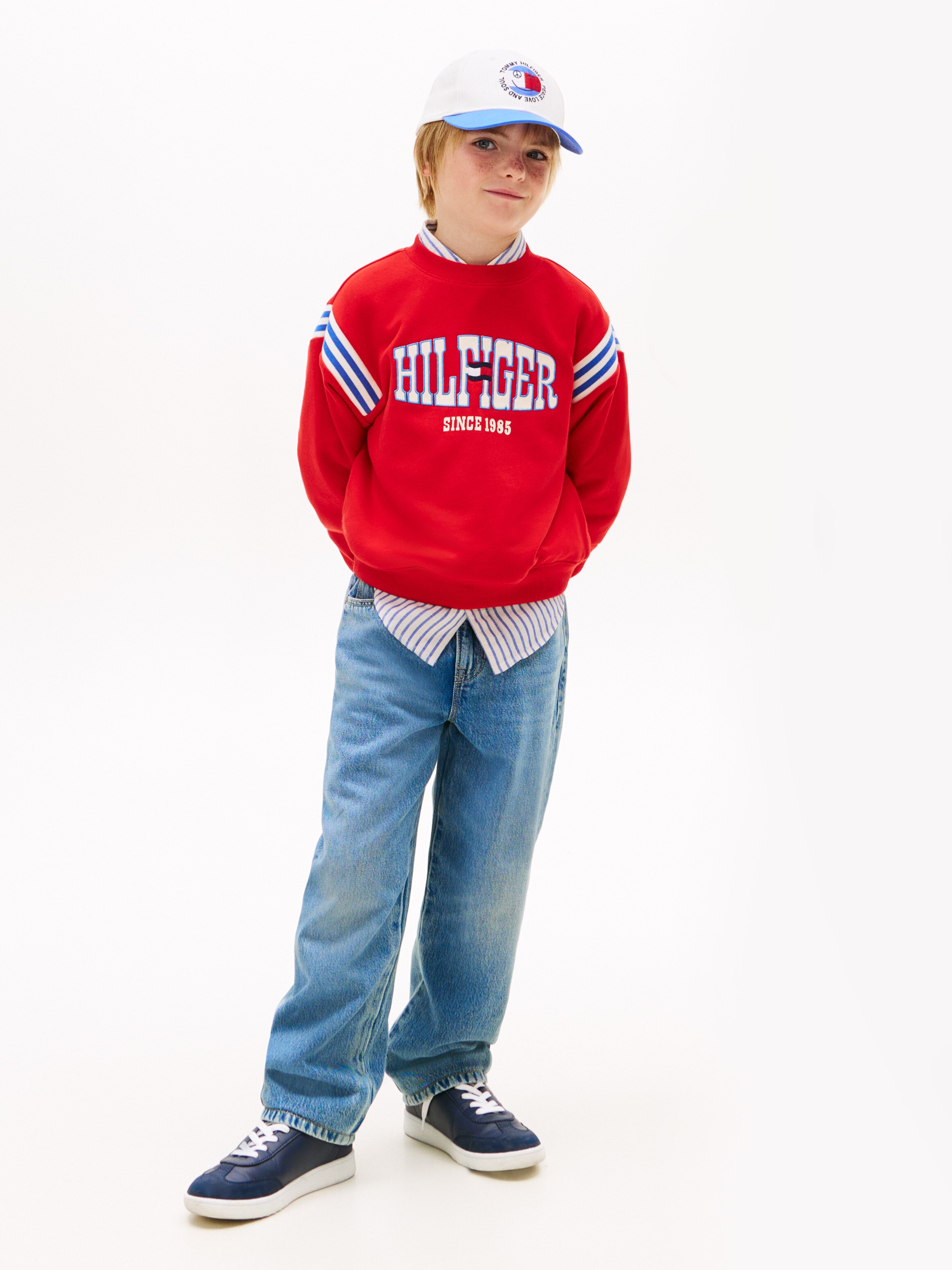 Sweatshirt com Logótipo de Inspiração Varsity Tommy Hilfiger Vermelho-4