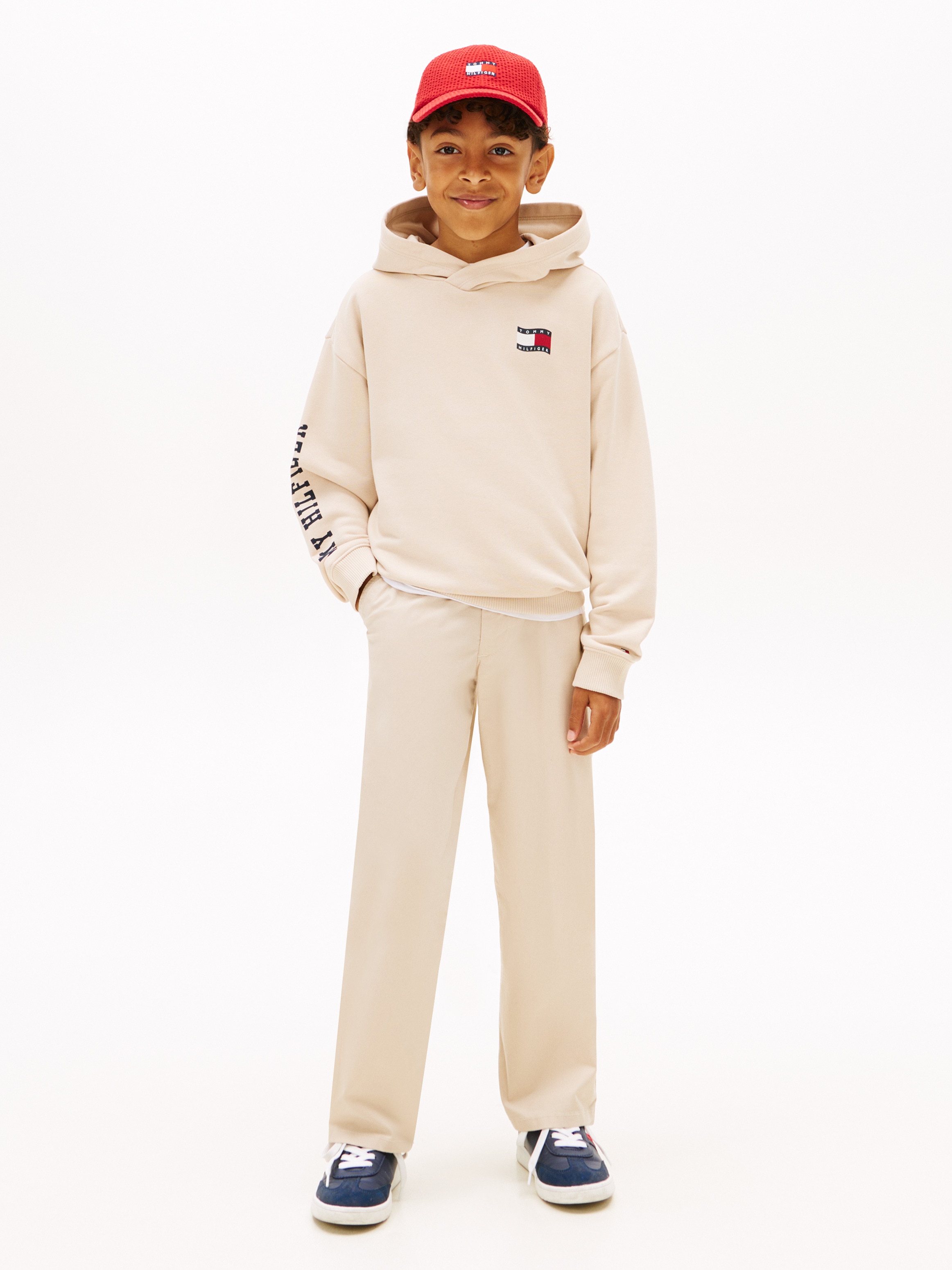 Sweatshirt com Capuz e Logótipo no Peito Tommy Hilfiger Castanho-3