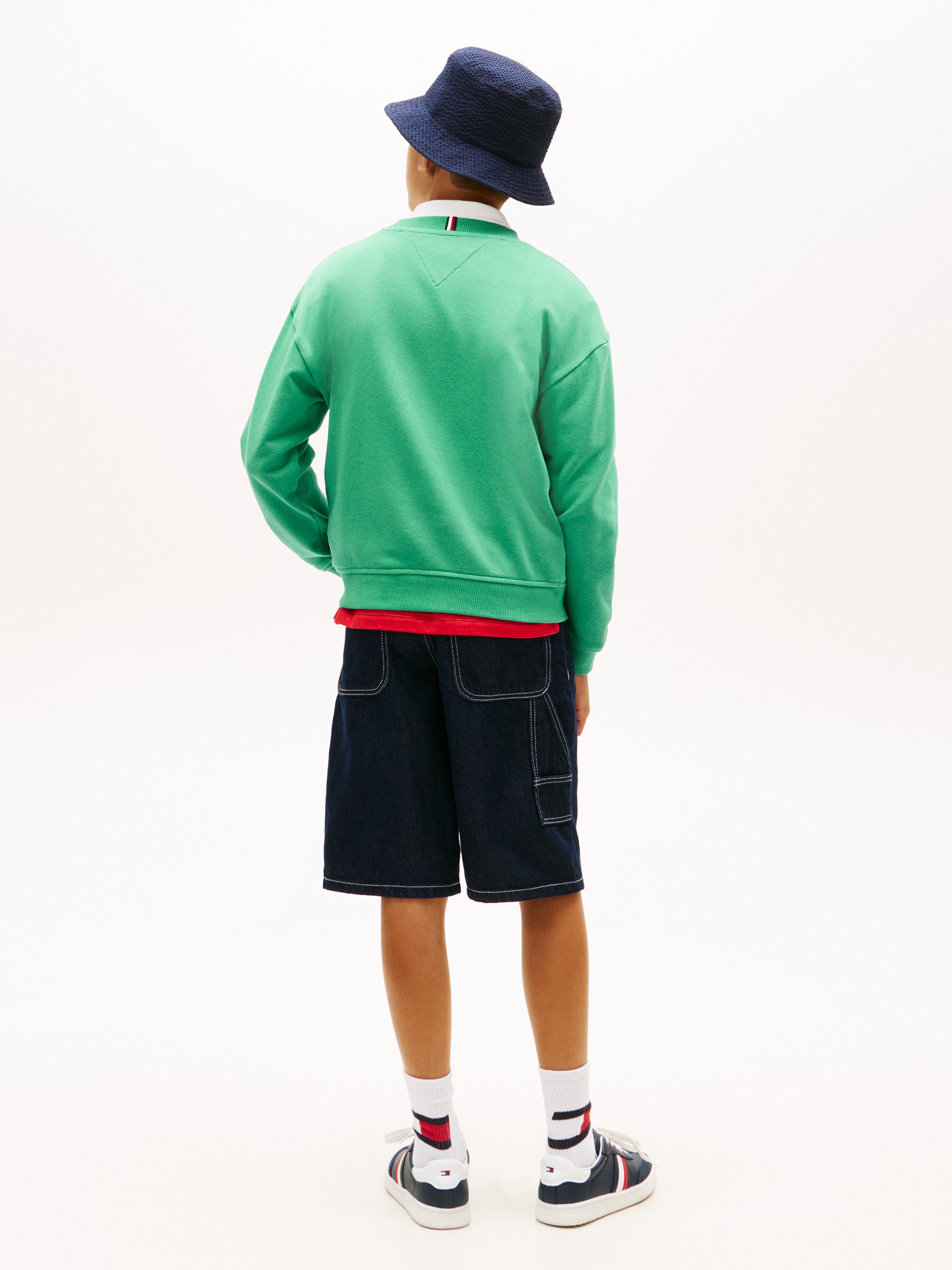 Sweatshirt com Logótipo em Contraste à Frente Tommy Hilfiger Verde-2