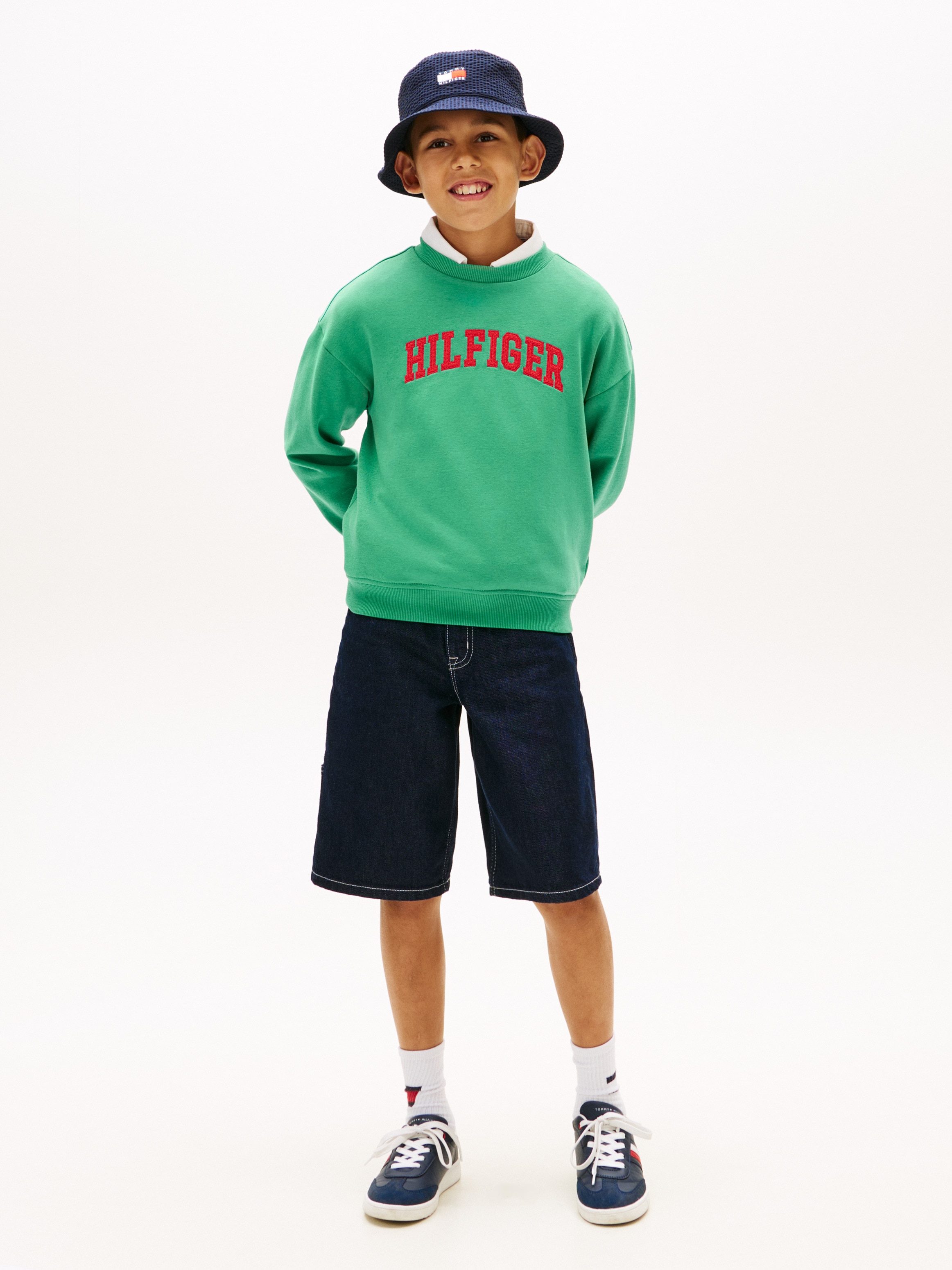 Sweatshirt com Logótipo em Contraste à Frente Tommy Hilfiger Verde-4