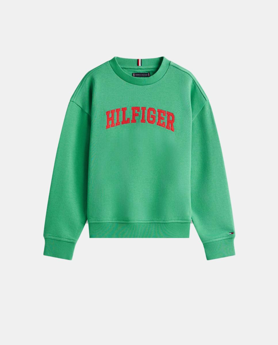 Sweatshirt com Logótipo em Contraste à Frente Tommy Hilfiger Verde-5
