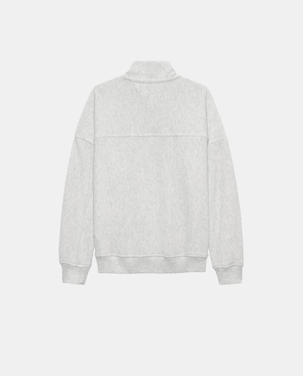 Sweatshirt com Meio Fecho de Correr e Logótipo em Contraste Cinzento-2