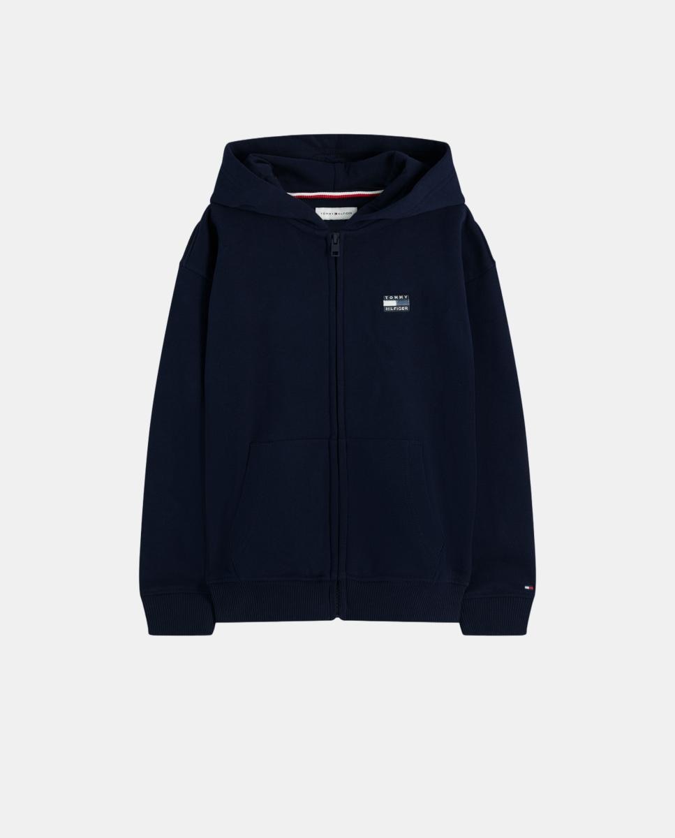 Sweatshirt com Capuz e Fecho de Correr Azul-5