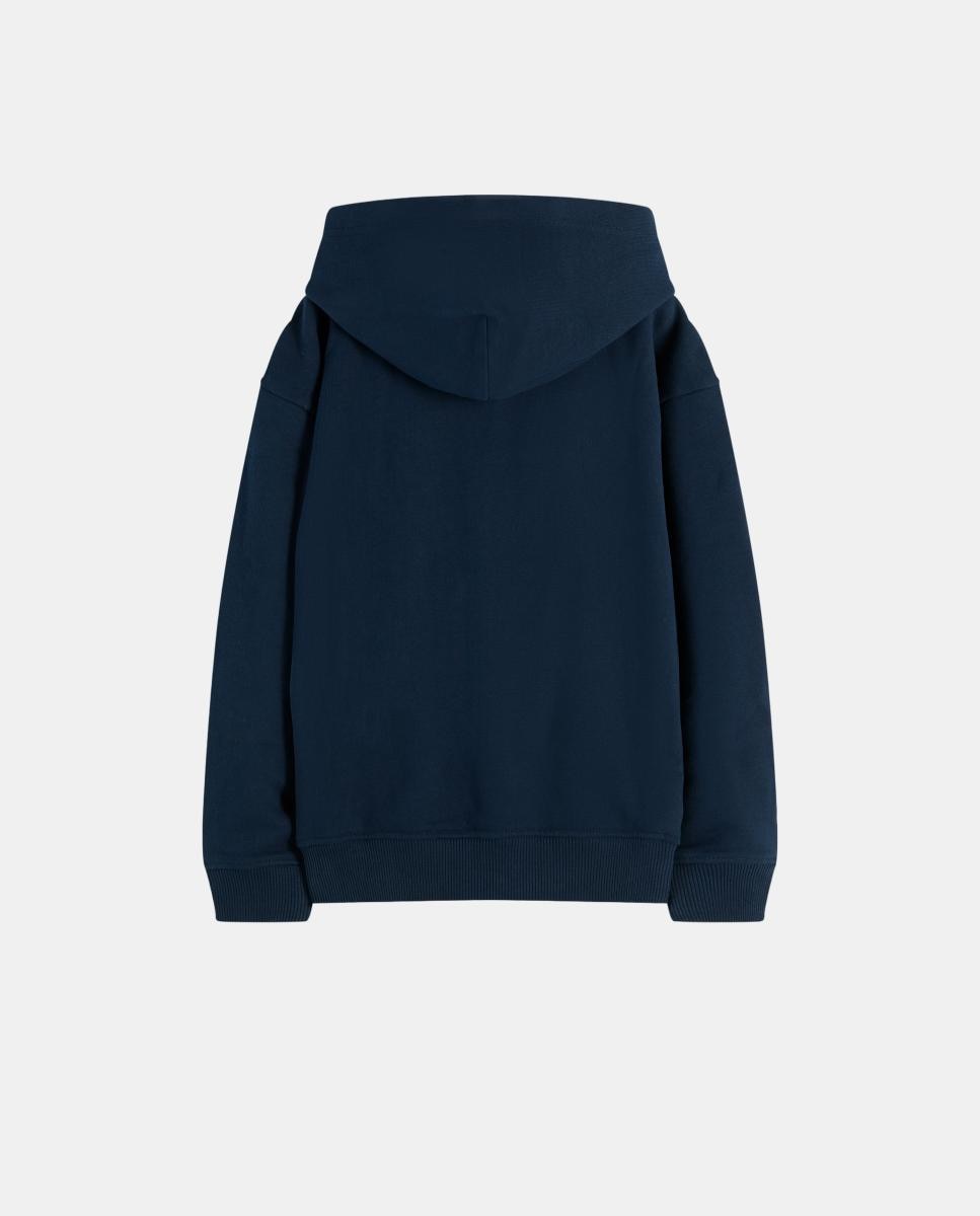 Sweatshirt com Capuz e Fecho de Correr Azul-6