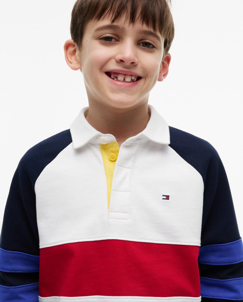 Sweatshirt com Colarinho de Polo Branco-3
