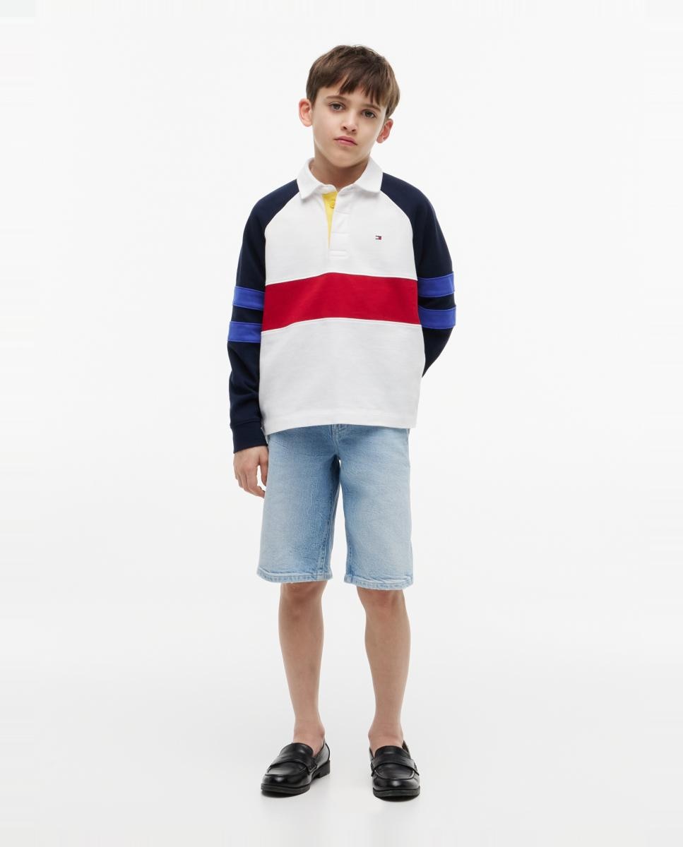 Sweatshirt com Colarinho de Polo Branco-4