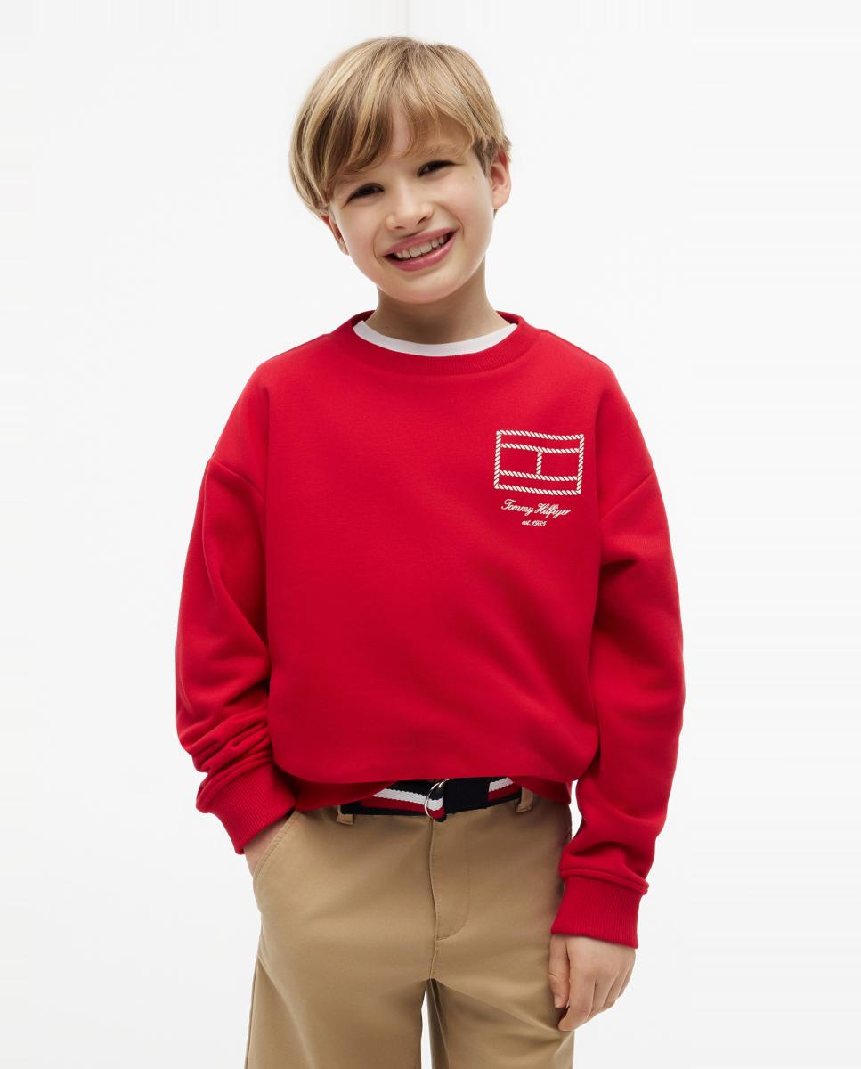 Sudadera de niño con logo estampado - Tommy Hilfiger - Rojo Rojo-1