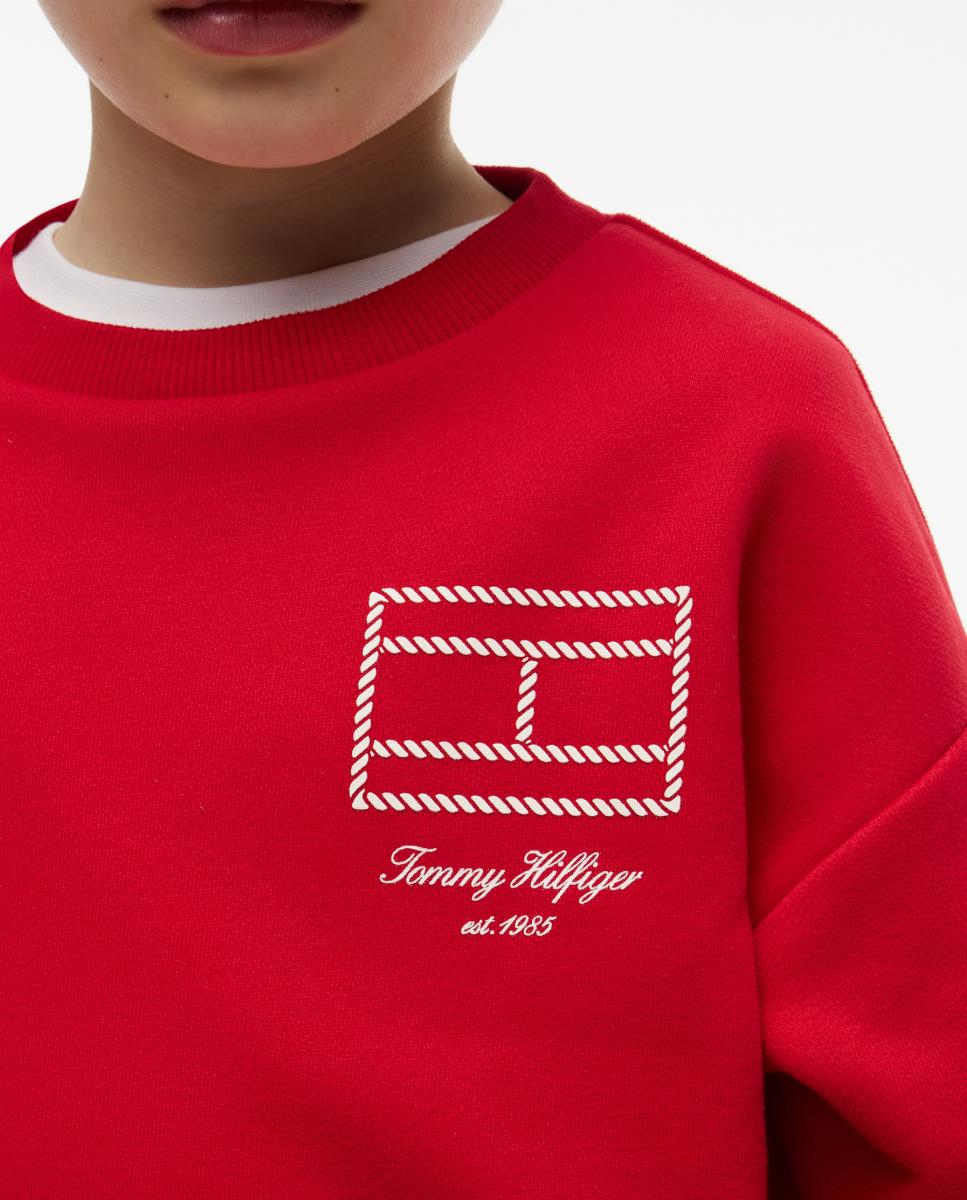 Sudadera de niño con logo estampado - Tommy Hilfiger - Rojo Rojo-3