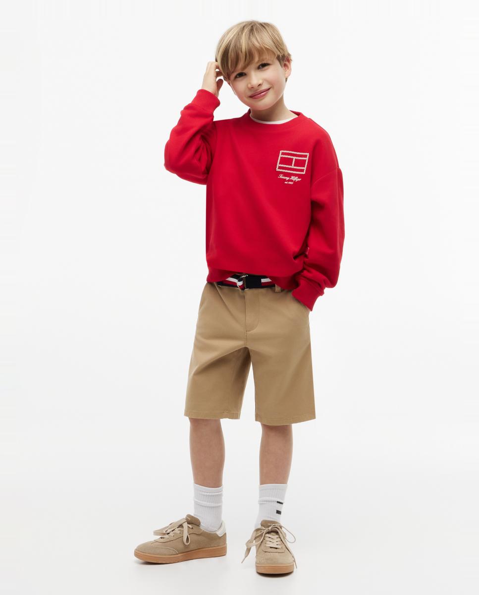 Sudadera de niño con logo estampado - Tommy Hilfiger - Rojo Rojo-4