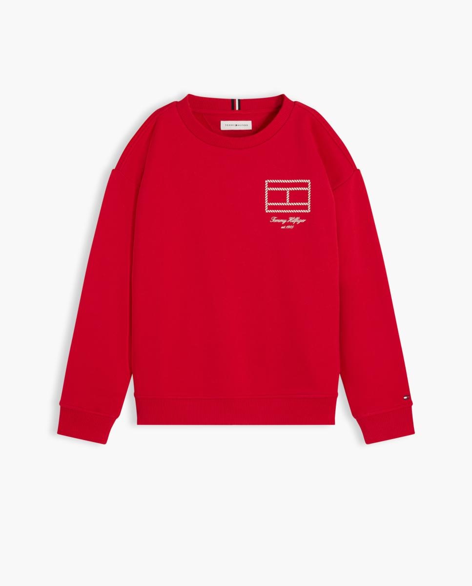 Sudadera de niño con logo estampado - Tommy Hilfiger - Rojo Rojo-5