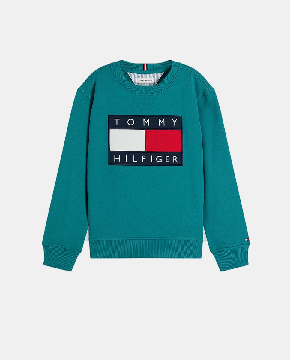 Sudadera de niño con logo corporativo - Tommy Hilfiger - Verde oscuro Verde oscuro-5