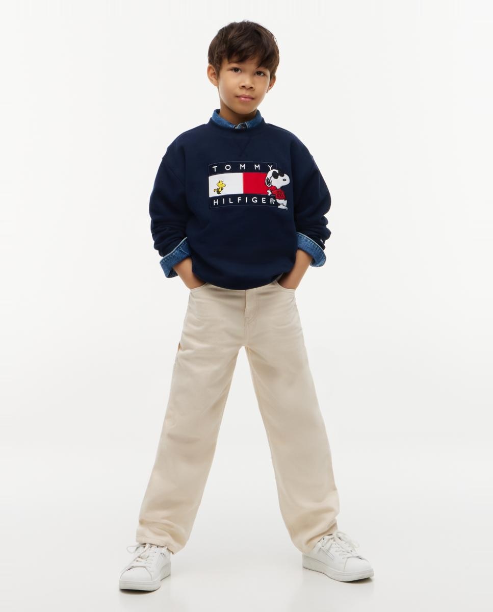 Sweatshirt com Gola Redonda e Logótipo Snoopy Amarelo-4