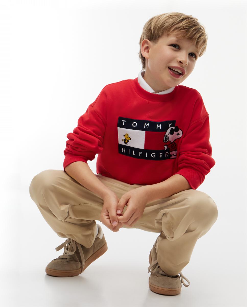 Sudadera de niño de cuello redondo y logo Snoopy - Tommy Hilfiger - Amarillo Amarillo-3