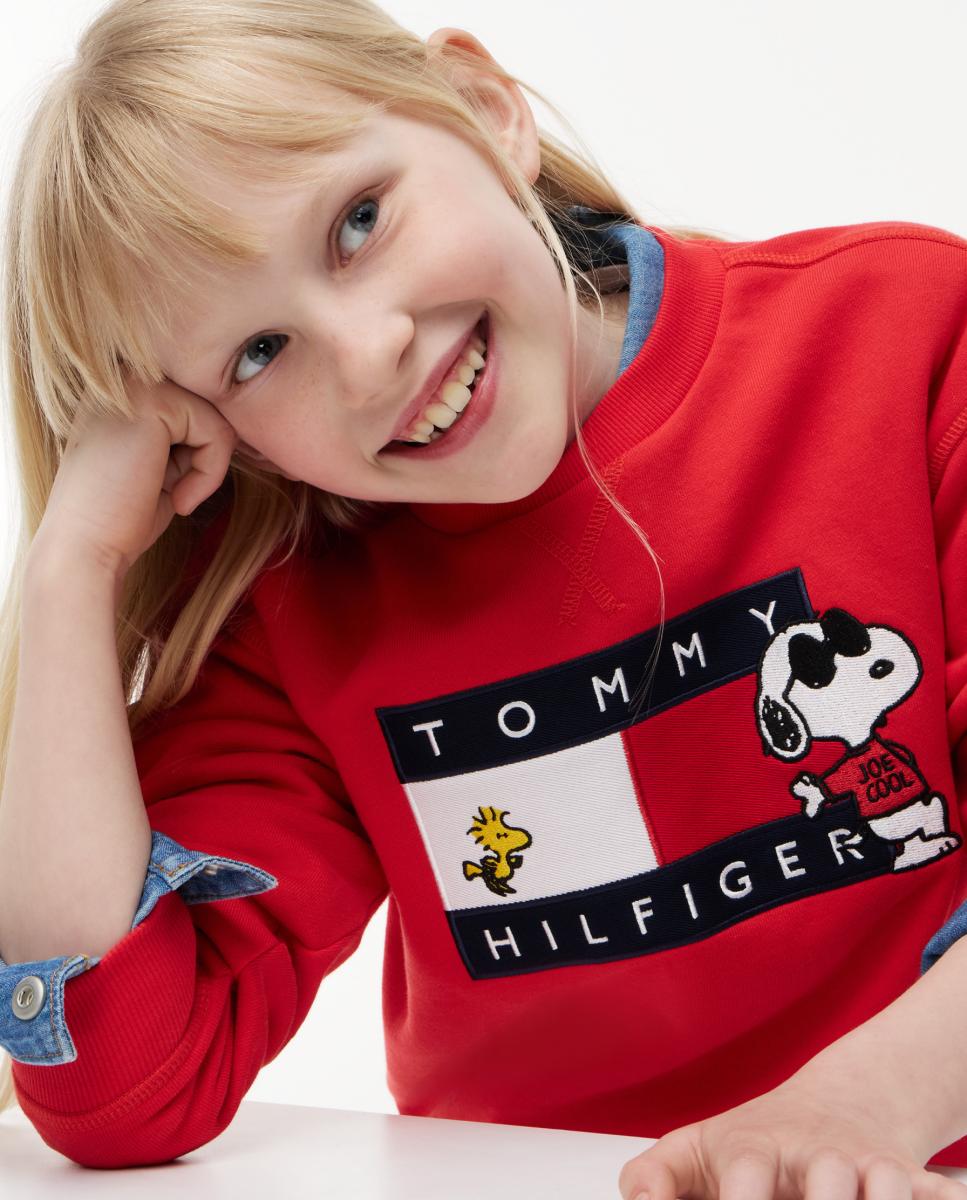 Sudadera de niño de cuello redondo y logo Snoopy - Tommy Hilfiger - Amarillo Amarillo-4