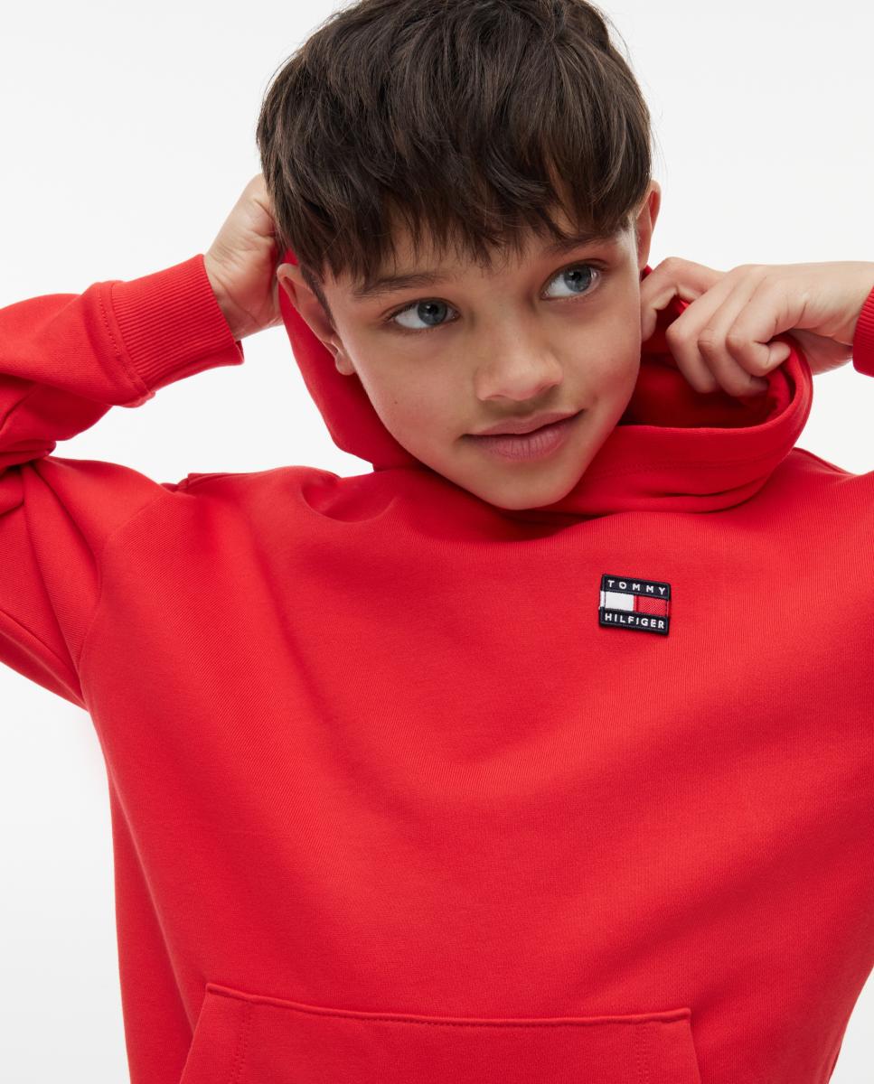 Sweatshirt com capuz Vermelho-3