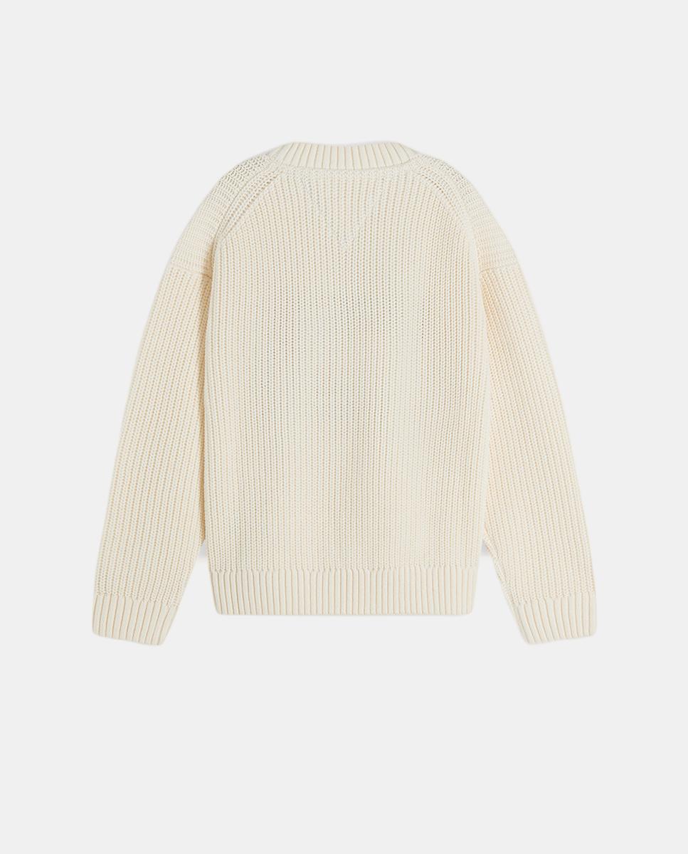 Camisola de Malha com Logótipo de Bandeira Tommy Hilfiger Branco-6
