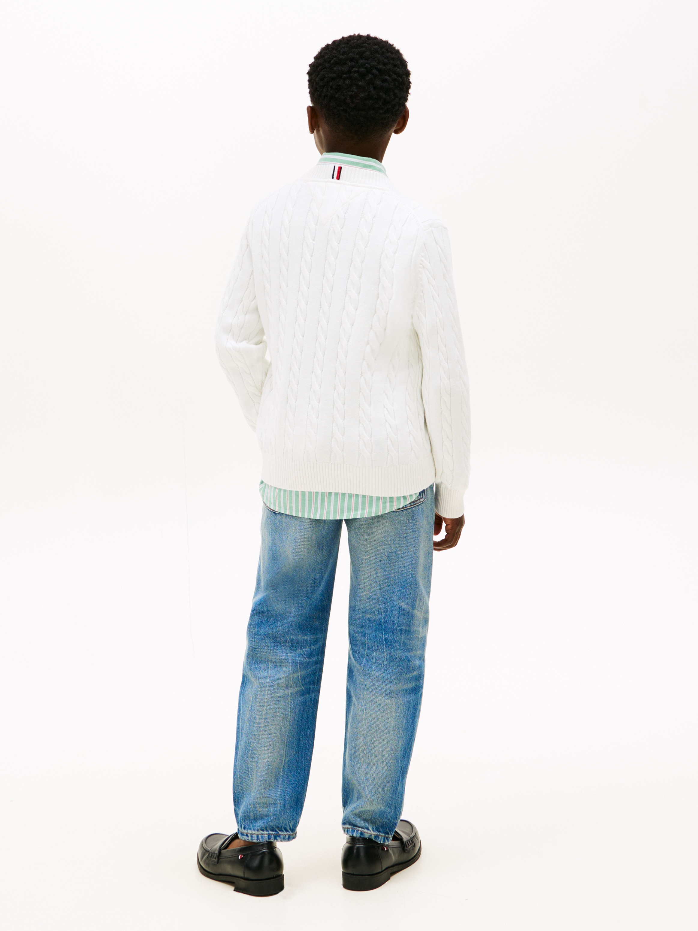 Camisola de Malha do Cabo com Gola Redonda Tommy Hilfiger Branco-2