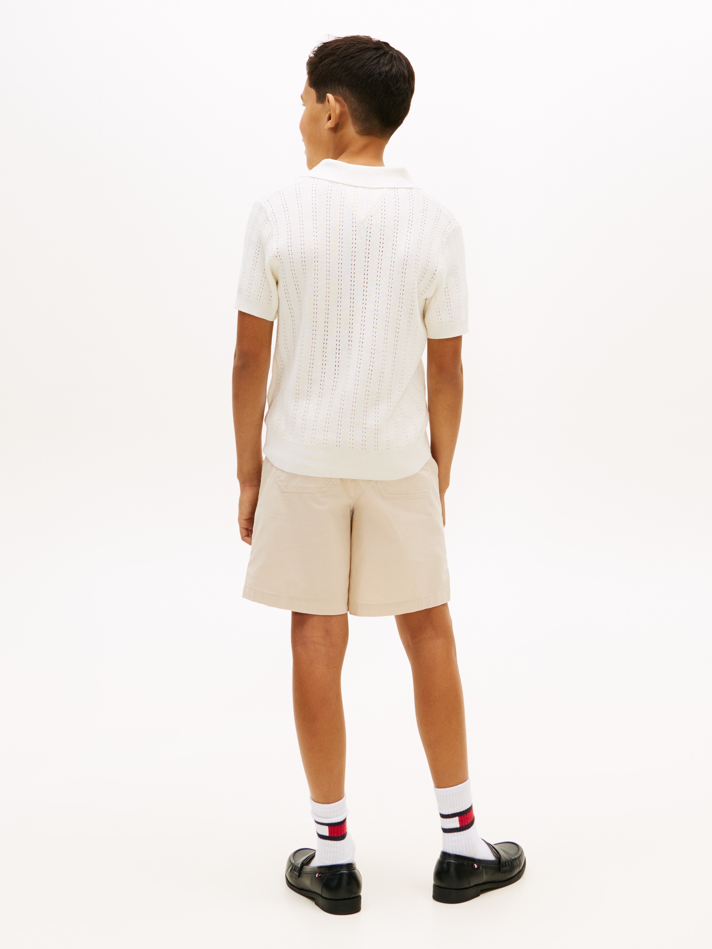 Jersey polo de niño de punto abierto - Tommy Hilfiger - Blanco Blanco-2