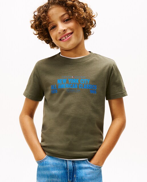 Imagem 0 de T-shirt de Manga Curta com Logótipo de Cor em Contraste à Frente