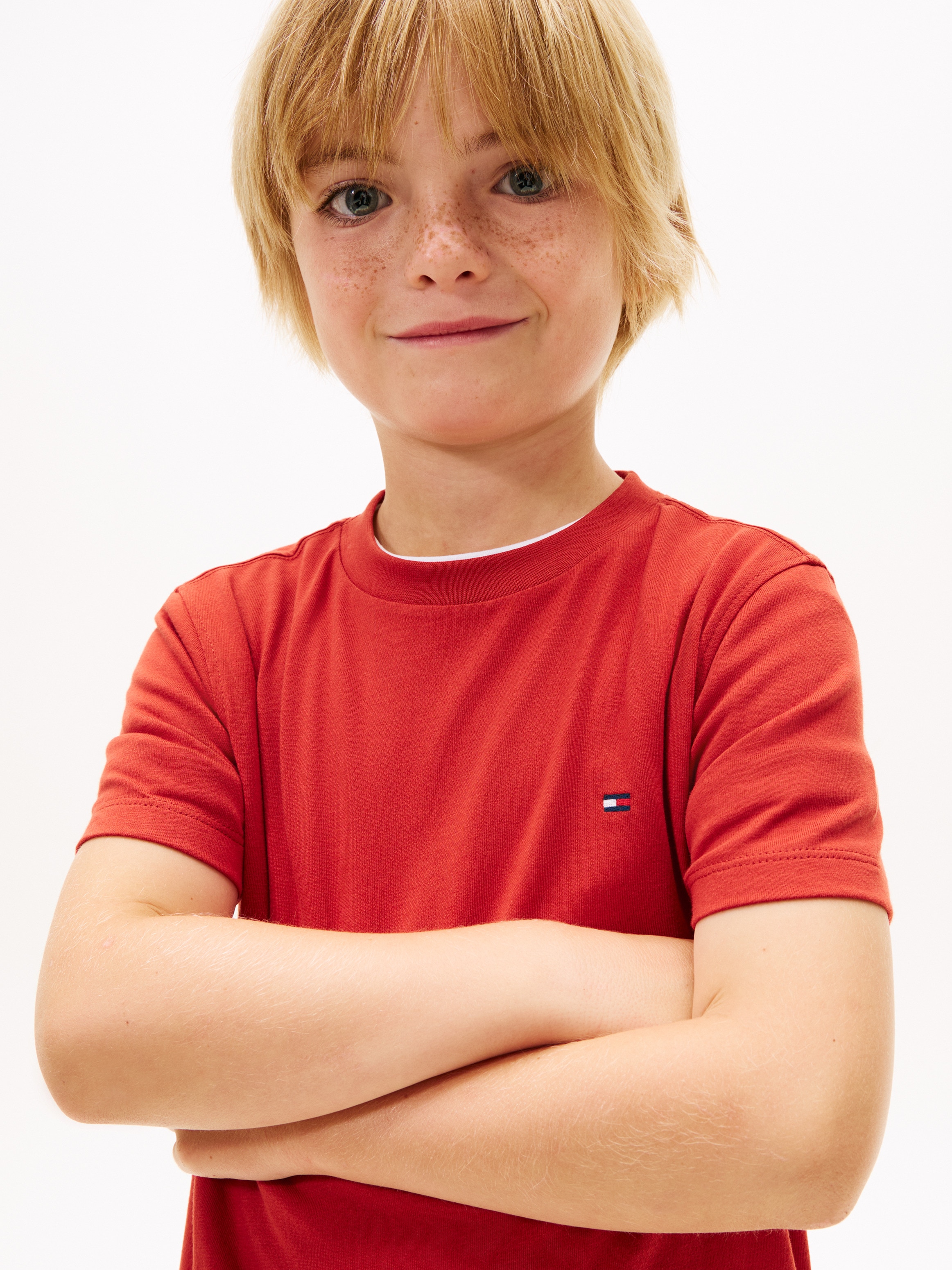 T-shirt de Manga Curta e Gola Redonda Tommy Hilfiger Vermelho-3