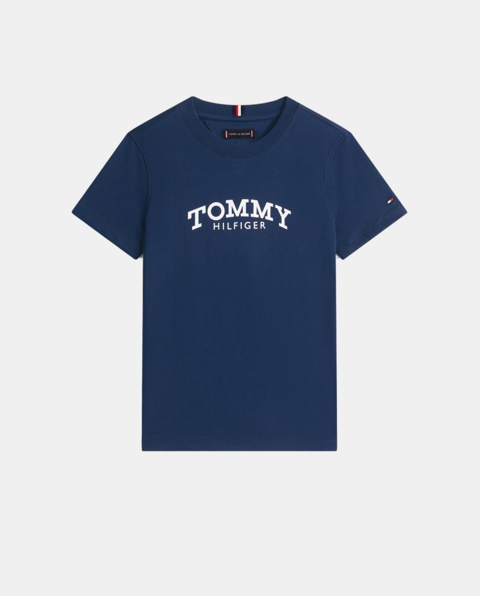 T-shirt de Manga Curta e Logótipo à Frente Tommy Hilfiger Azul-5
