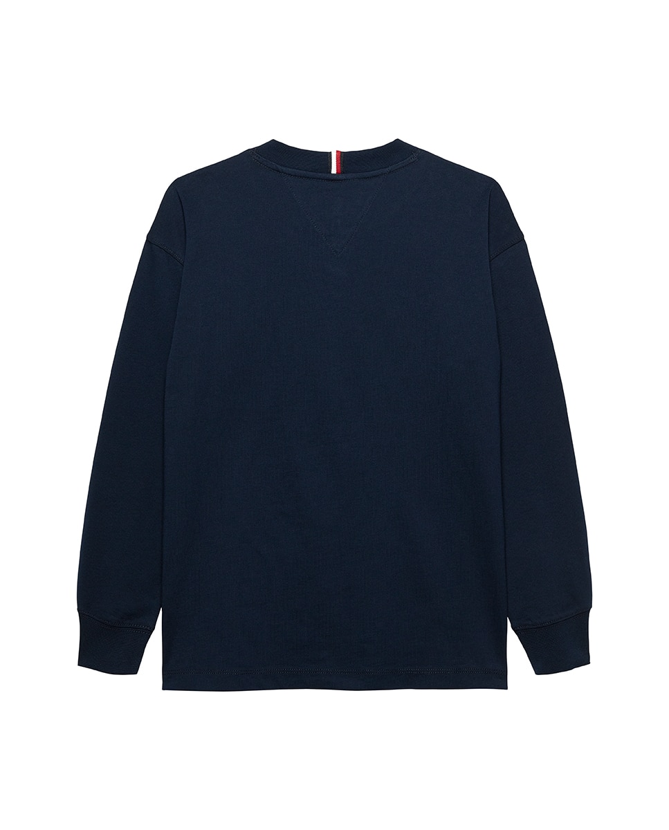 Camisola de Manga Comprida e Logótipo à Frente Tommy Hilfiger Azul-6
