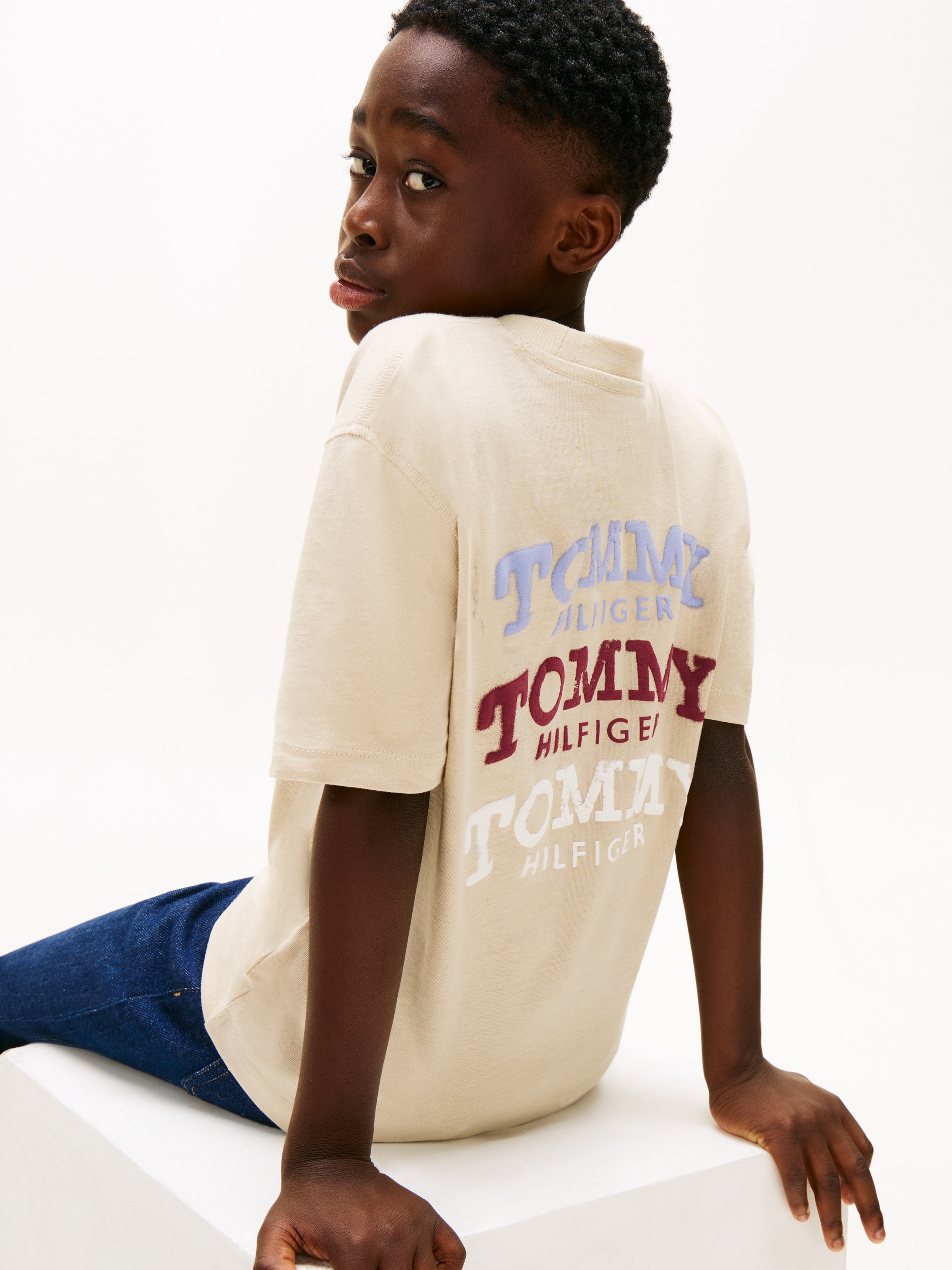 T-shirt com Logótipo nas Costas Tommy Hilfiger Castanho-5