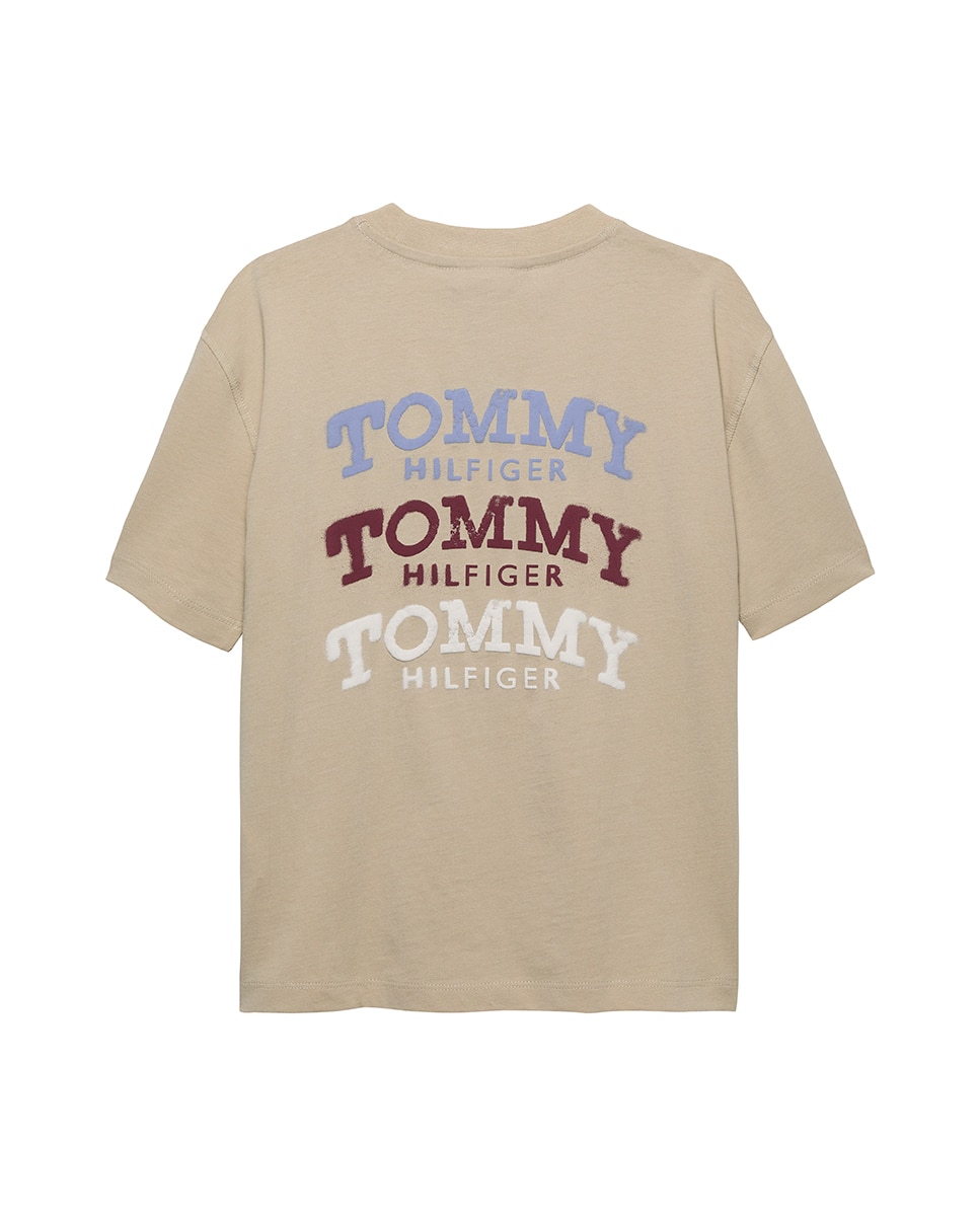 T-shirt com Logótipo nas Costas Tommy Hilfiger Castanho-7