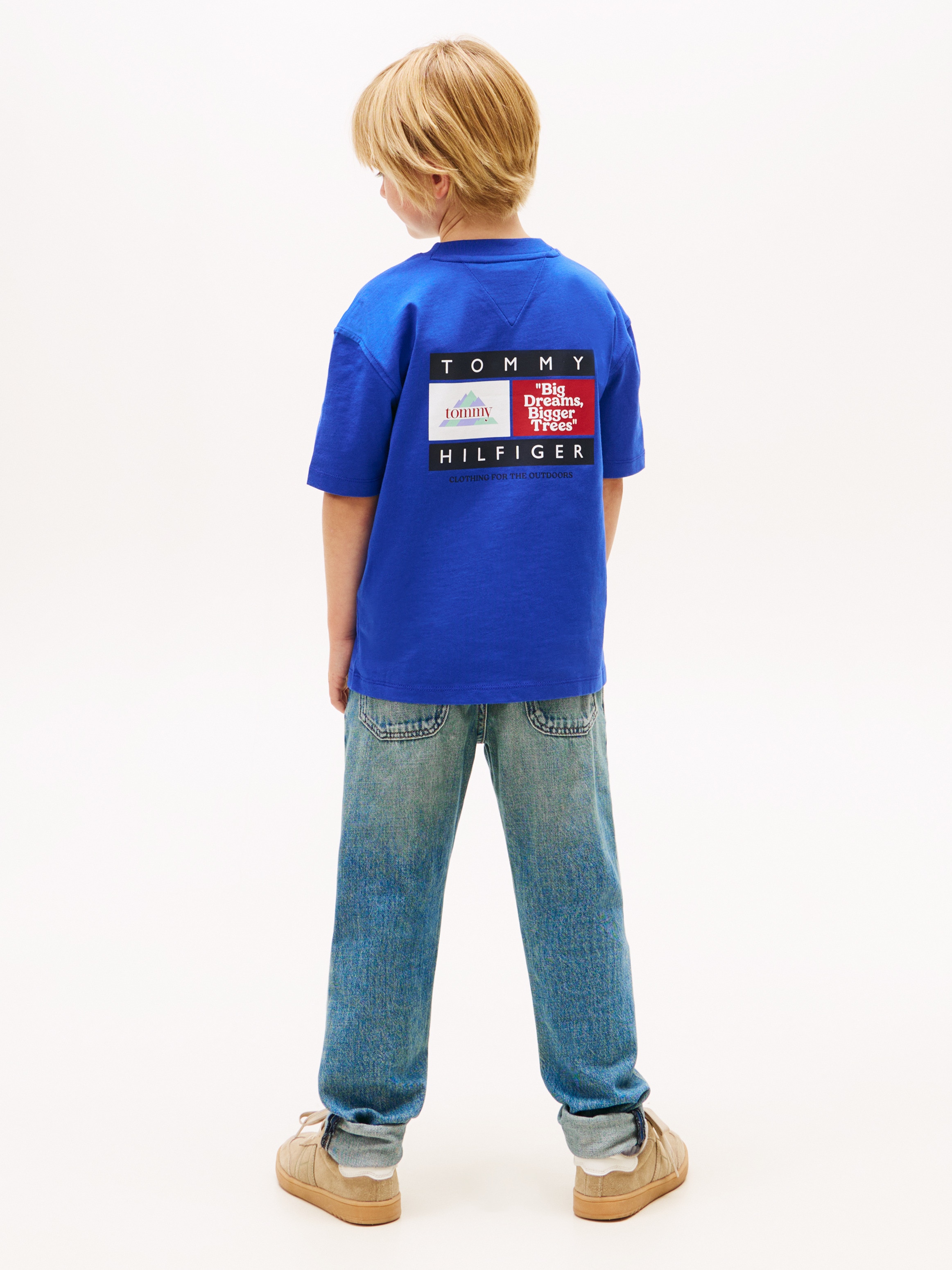 T-shirt com Estampado à Frente e Atrás Tommy Hilfiger Azul-2