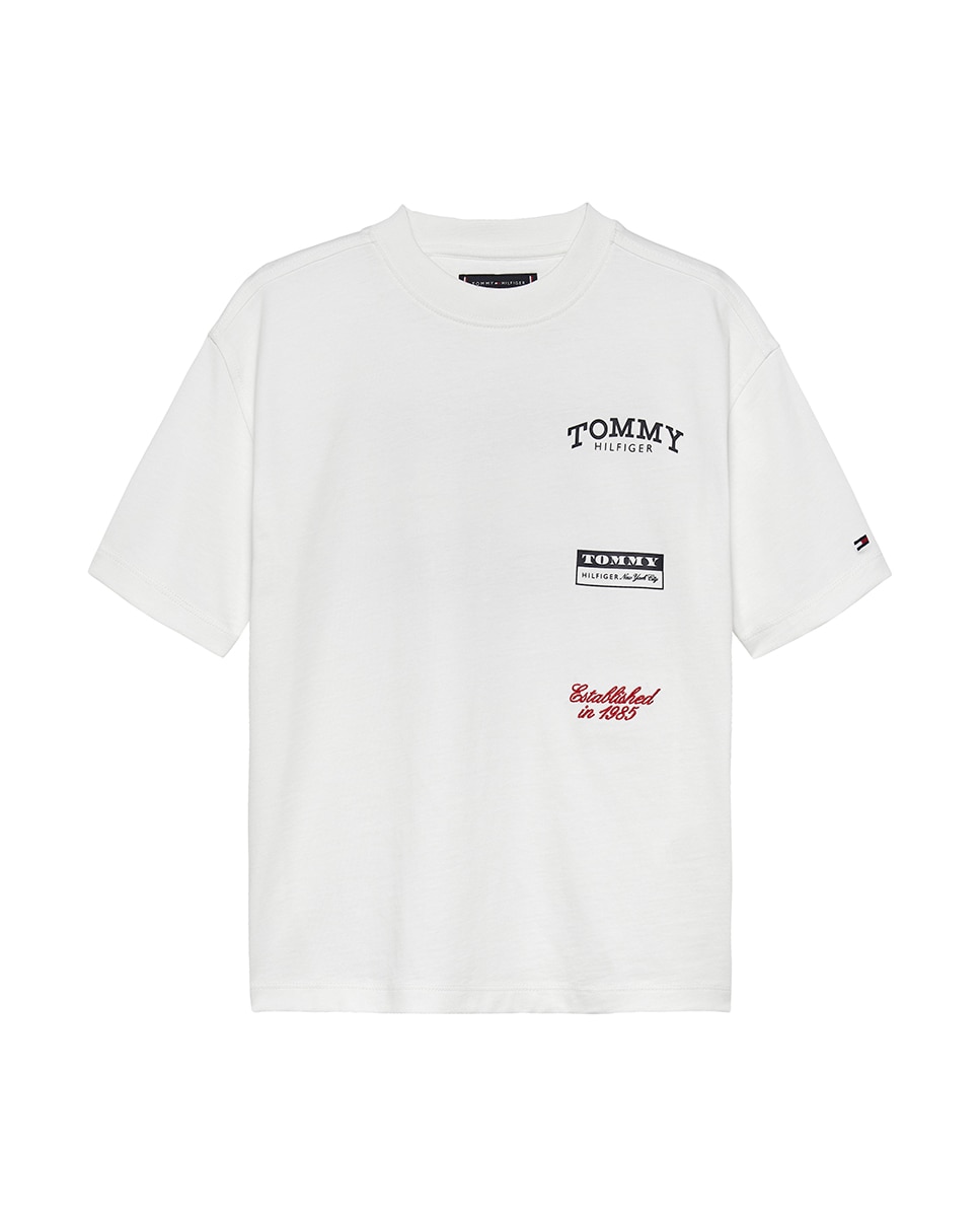 T-shirt com Estampado à Frente e Atrás Branco-5