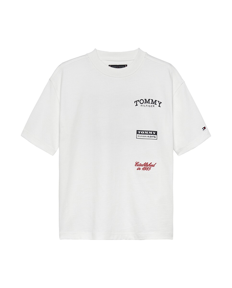 T-shirt com Estampado à Frente e Atrás Branco-5