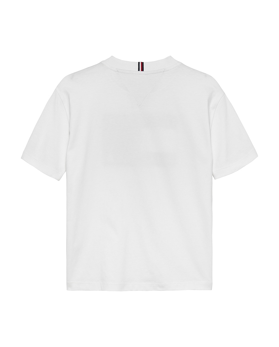 T-shirt com Logótipo de Bandeira à Frente Tommy Hilfiger Branco-6