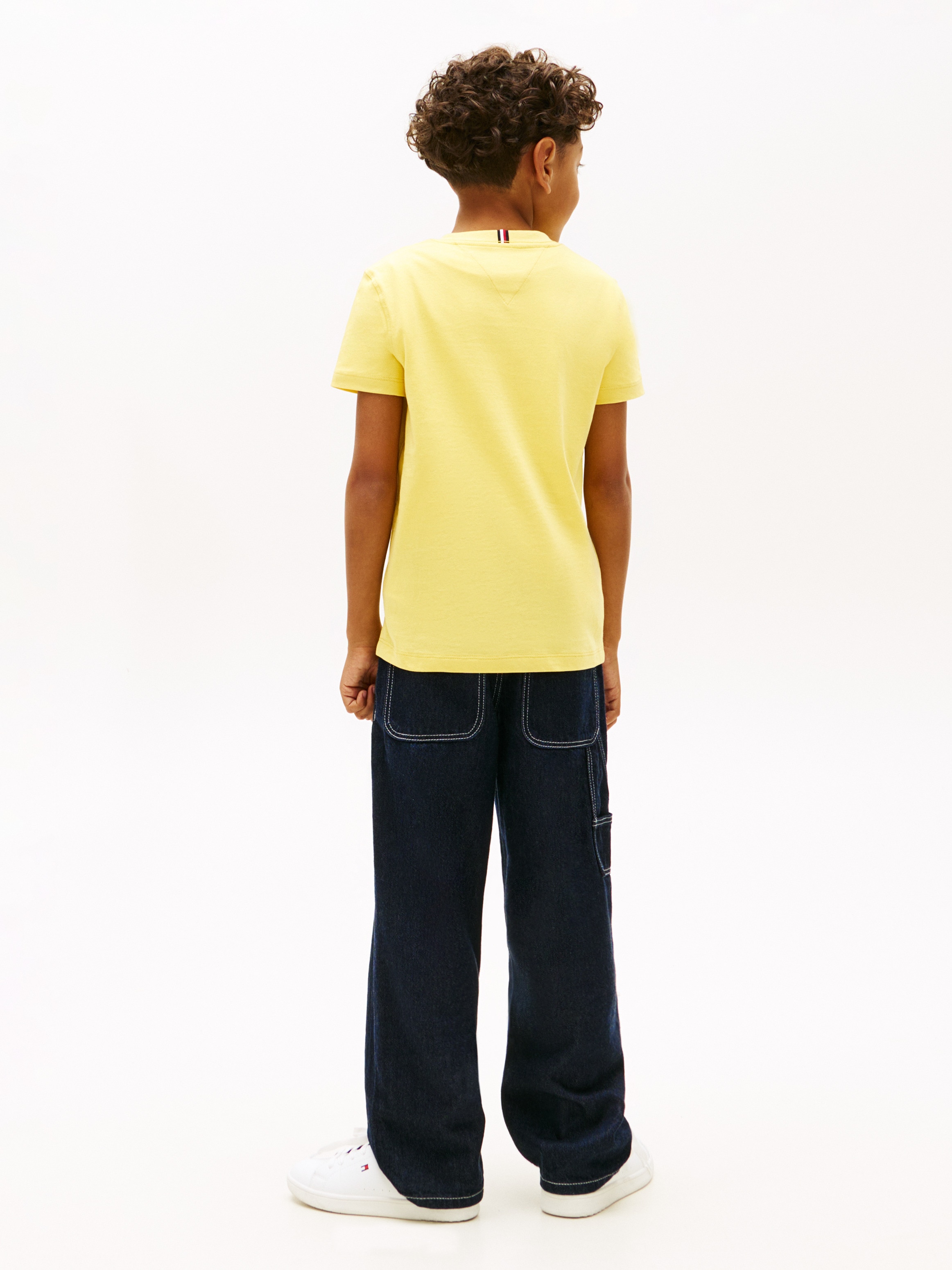 T-shirt de Manga Curta com Logótipo Bordado Tommy Hilfiger Amarelo-2