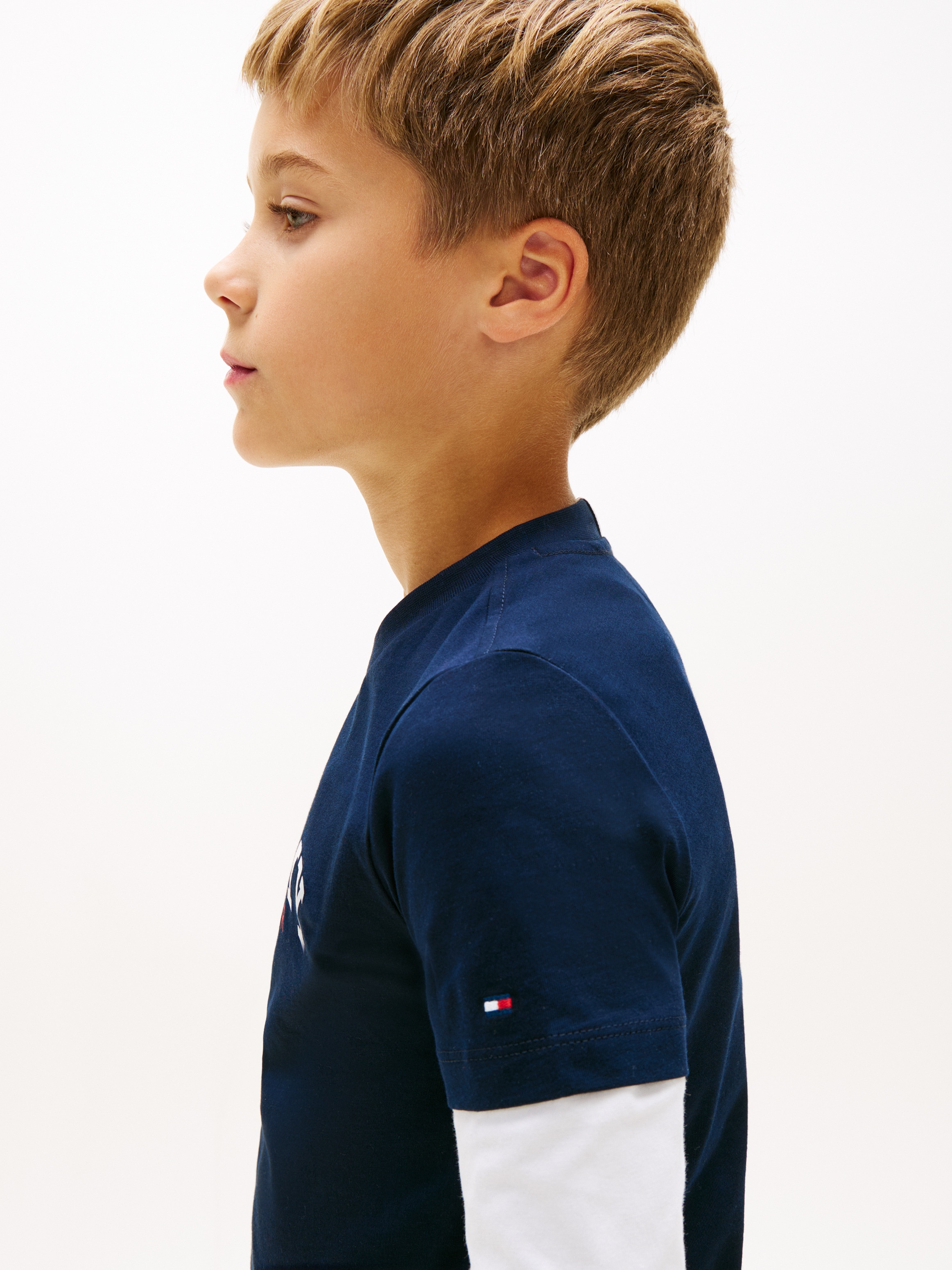 T-shirt com logótipo à frente Tommy Hilfiger Azul-3