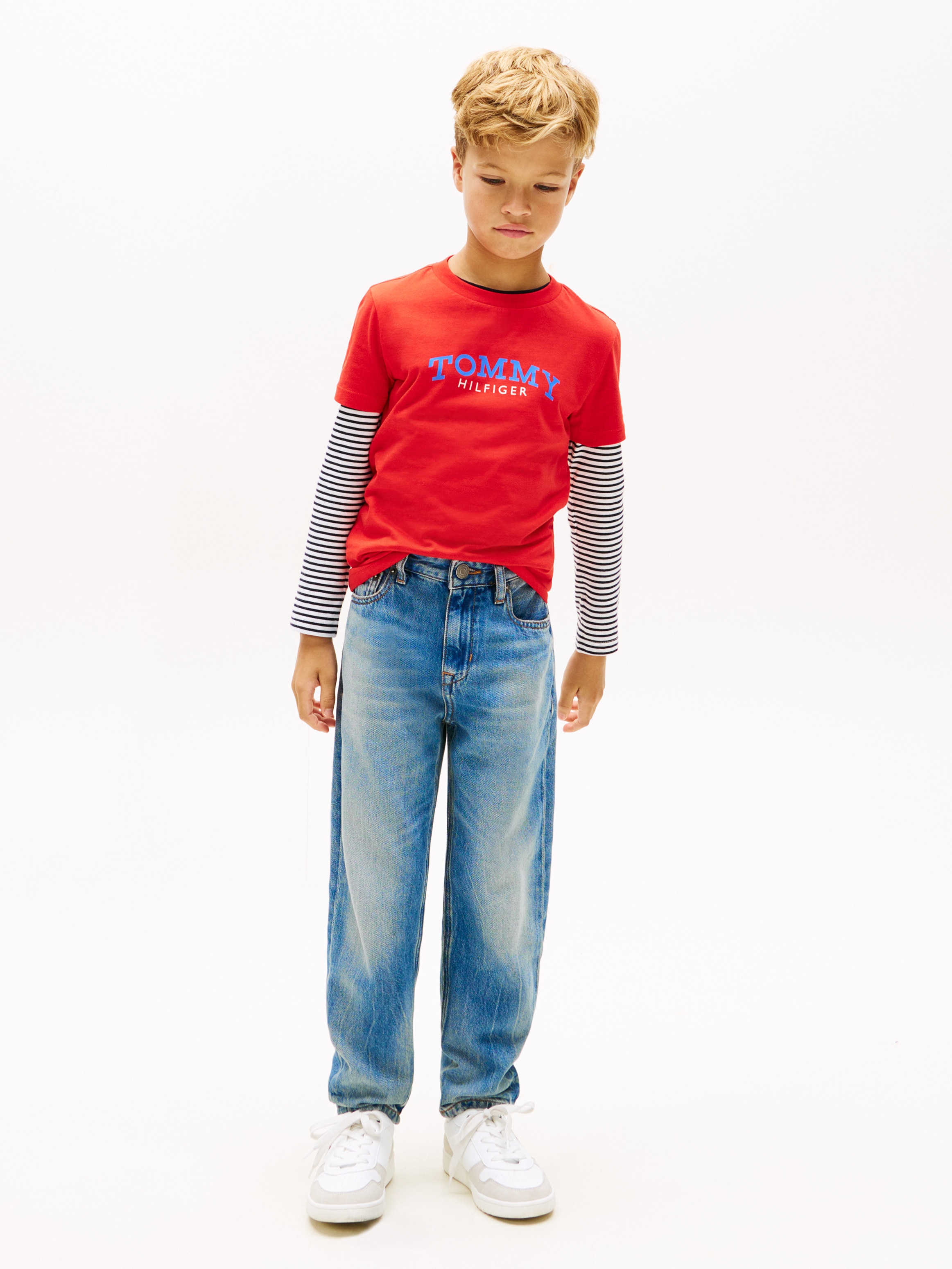 T-shirt com logótipo à frente Tommy Hilfiger Vermelho-4