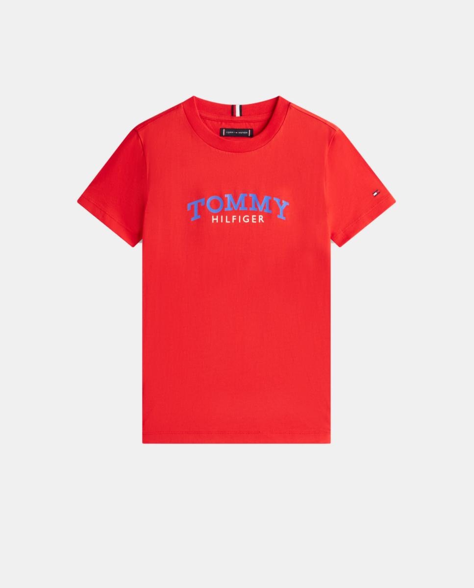 T-shirt com logótipo à frente Tommy Hilfiger Vermelho-5