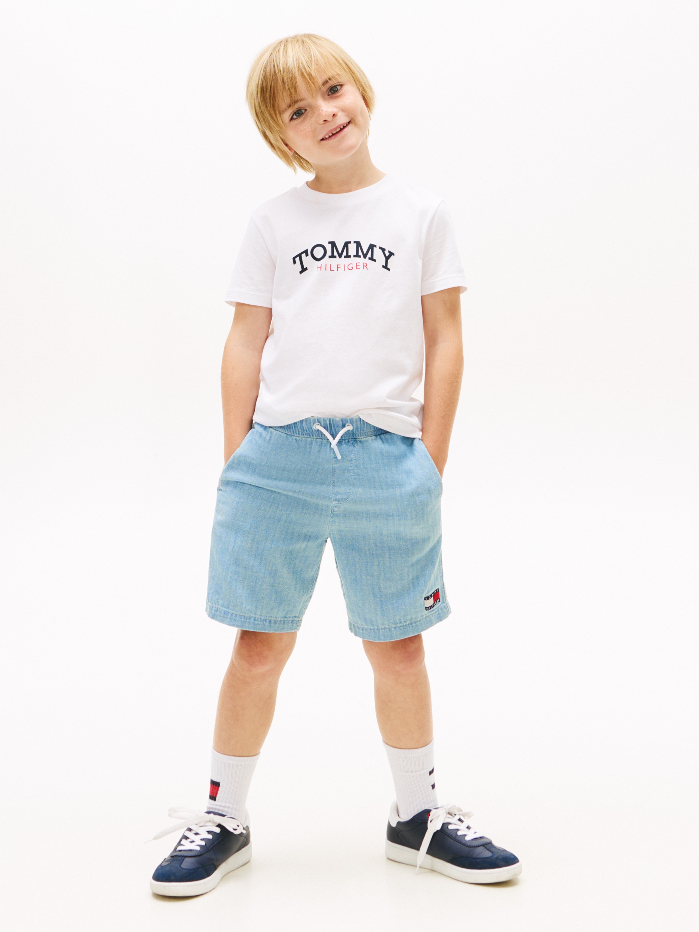 T-shirt com logótipo à frente Tommy Hilfiger Branco-4