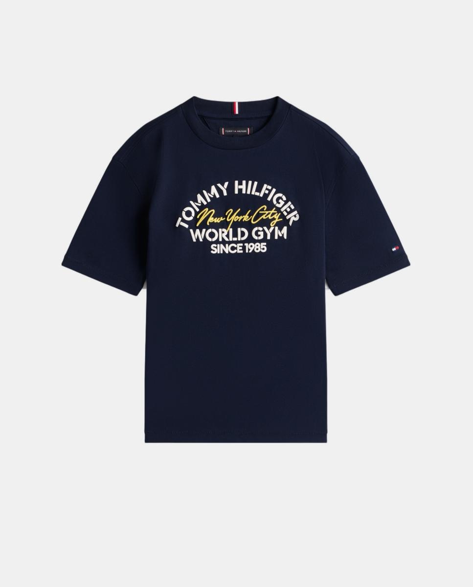 T-shirt com logótipo à frente Tommy Hilfiger Azul-5
