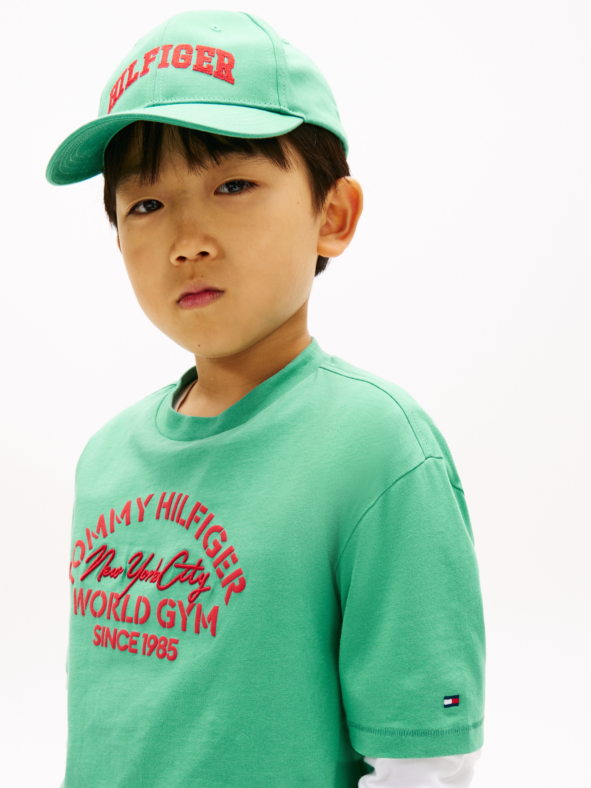 T-shirt com logótipo à frente Tommy Hilfiger Verde-3