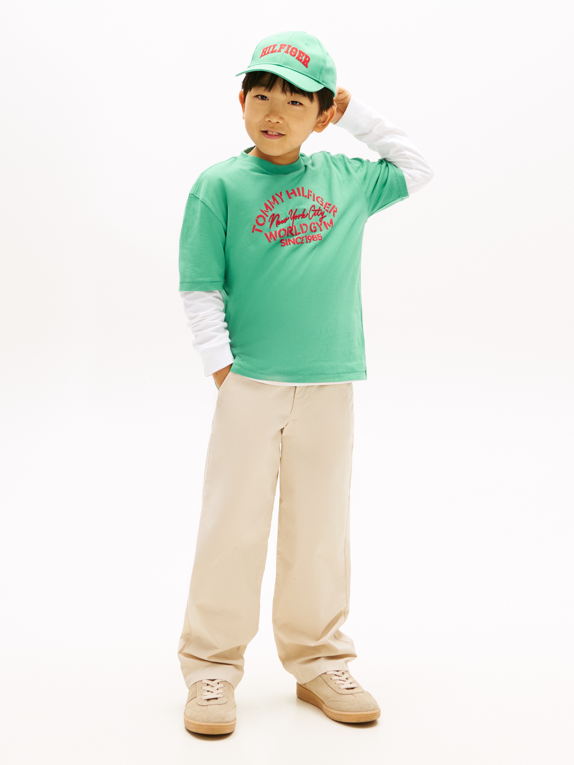 T-shirt com logótipo à frente Tommy Hilfiger Verde-4