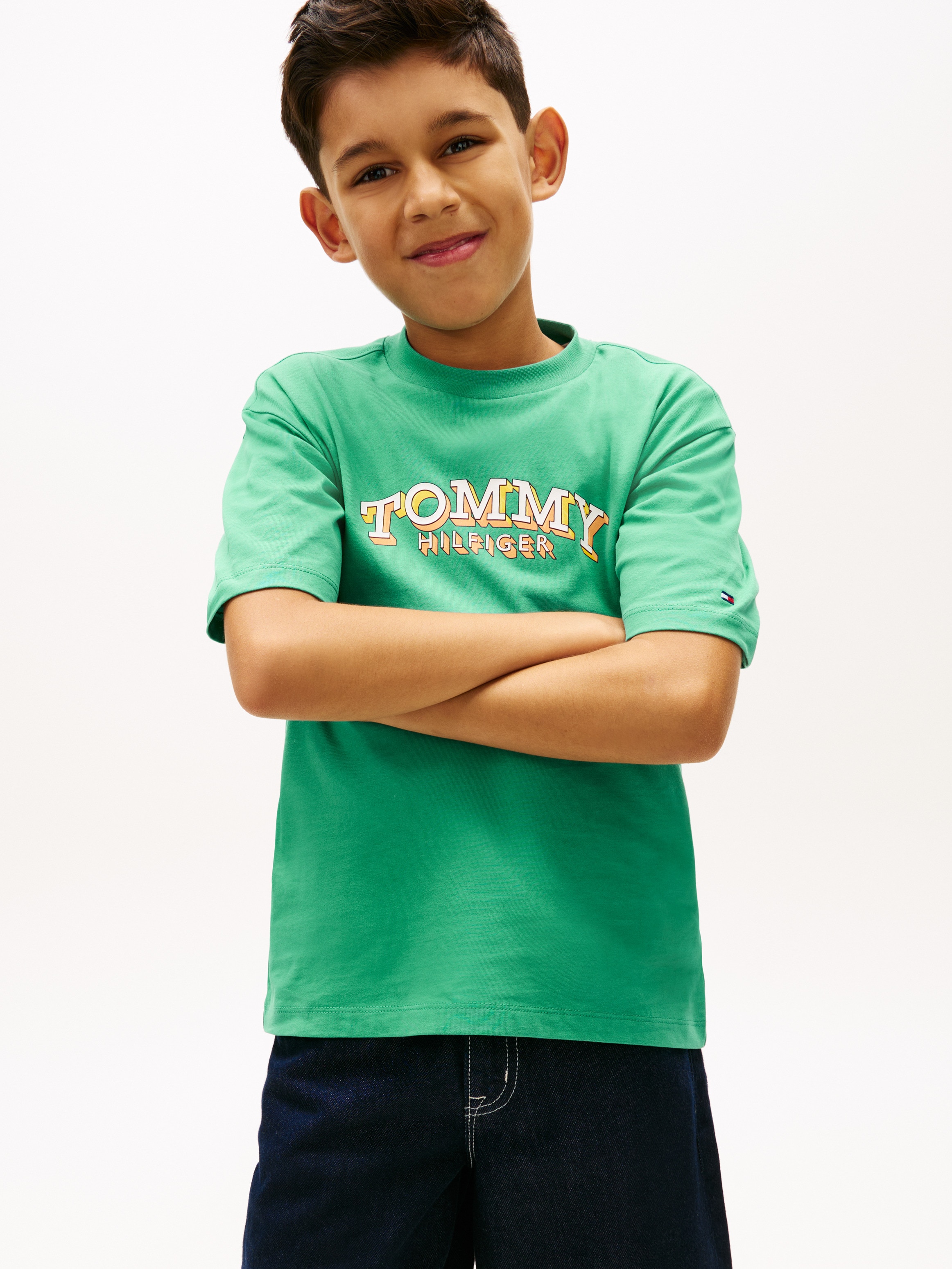 T-shirt com logótipo à frente Verde-1