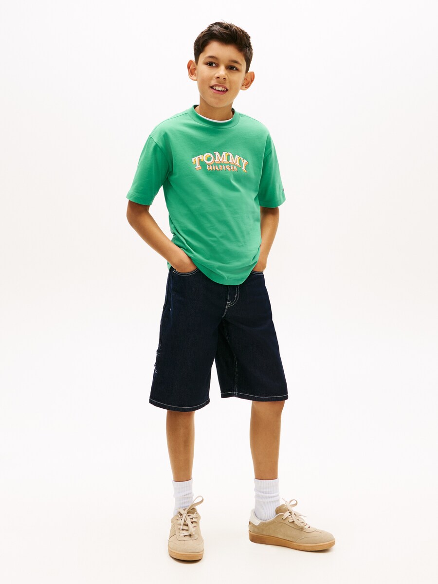 T-shirt com logótipo à frente Verde-4